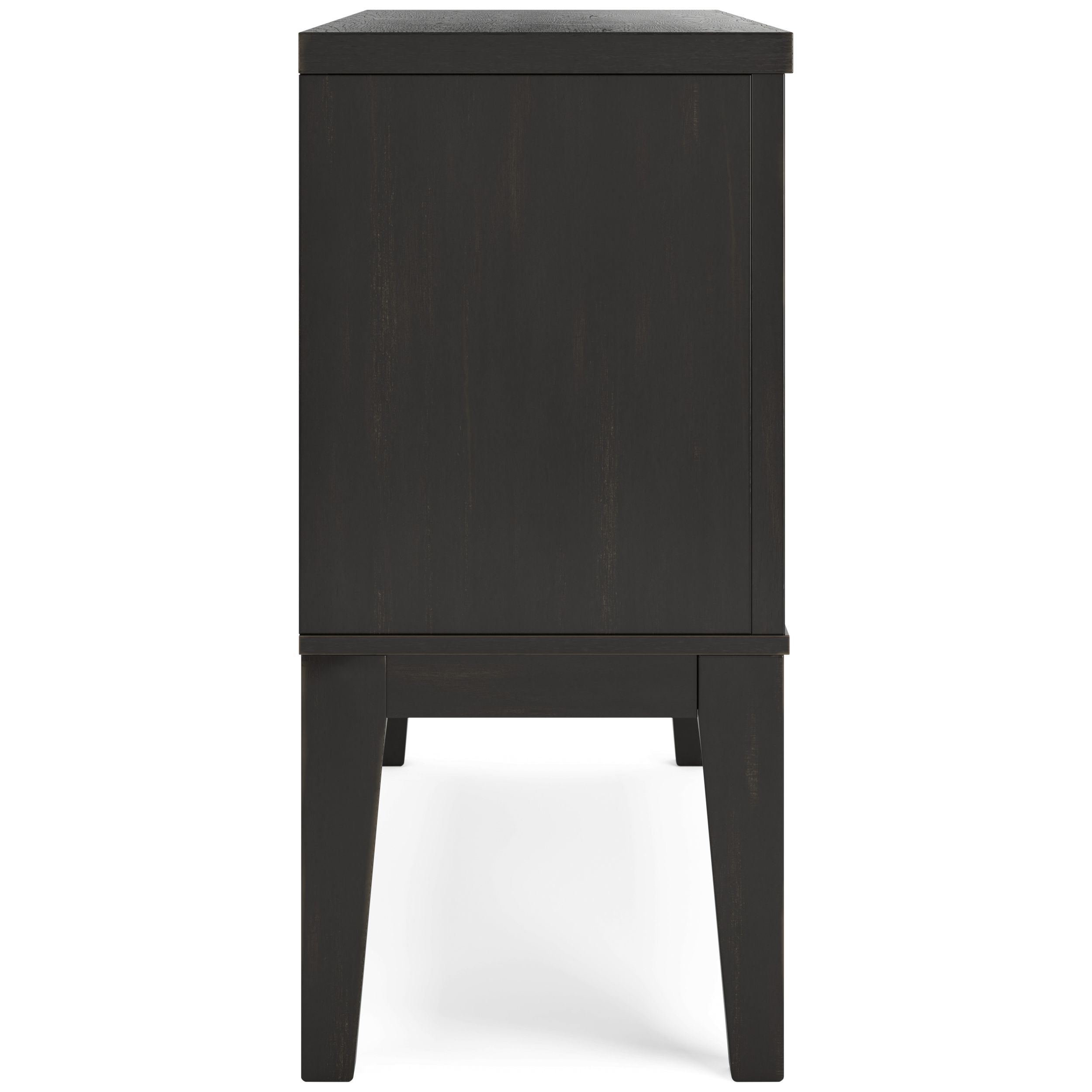 Galliden Wood Dining Room Server - Black Sideboard with Wine Rack