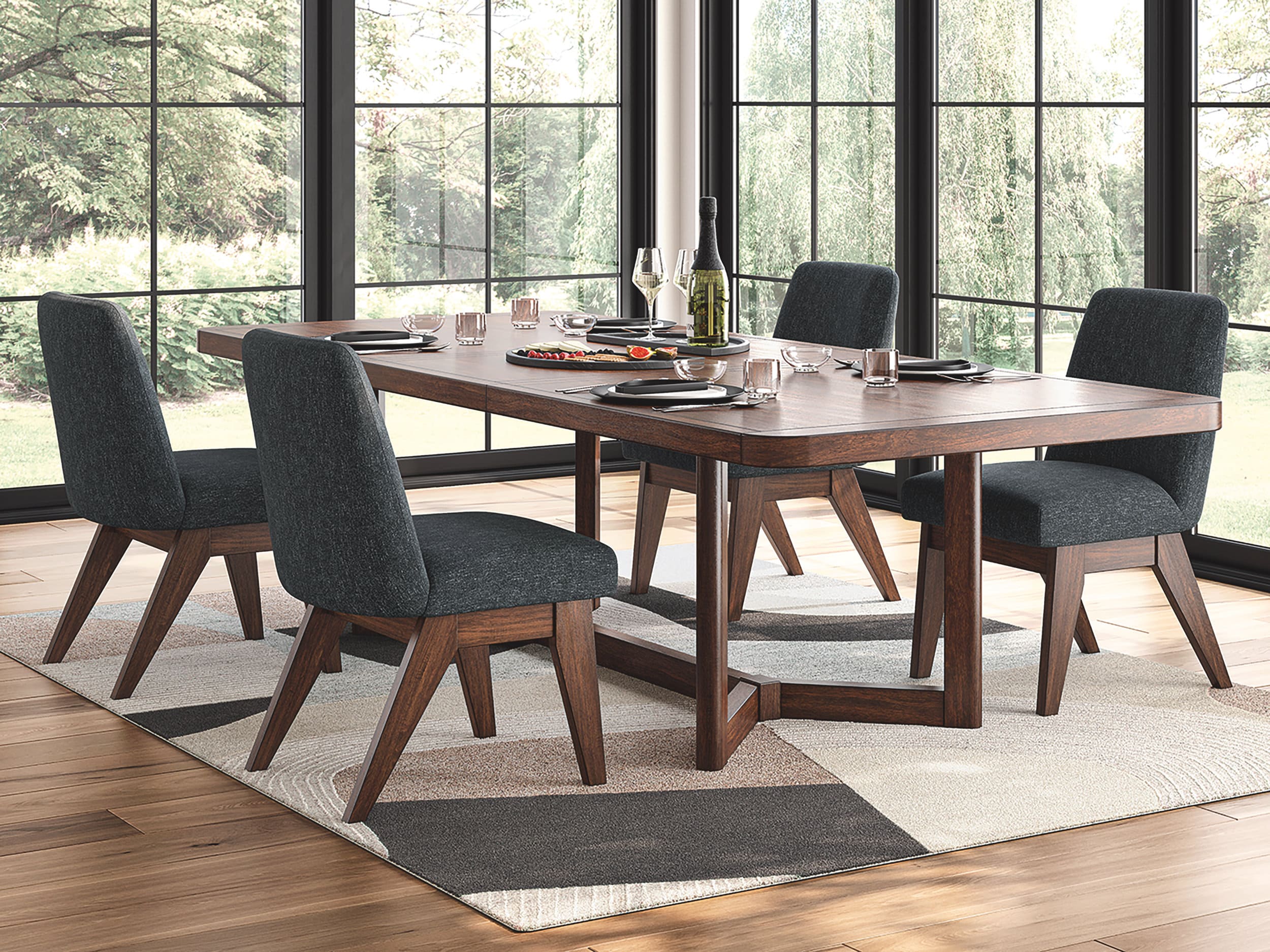Dilenno Dark Brown Wood Extendable Dining Table | Seats 8
