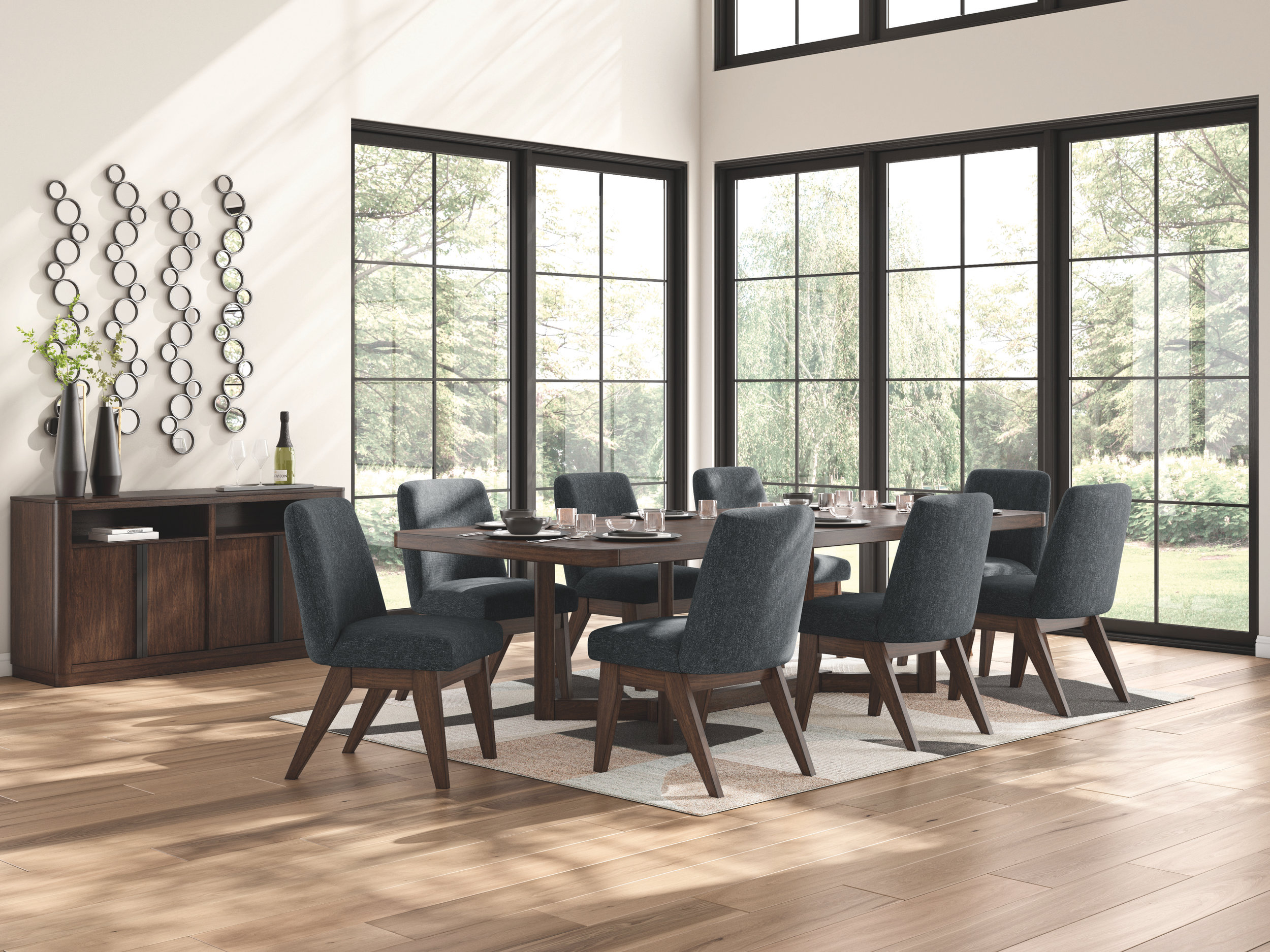 Dilenno Dark Brown Wood Extendable Dining Table | Seats 8