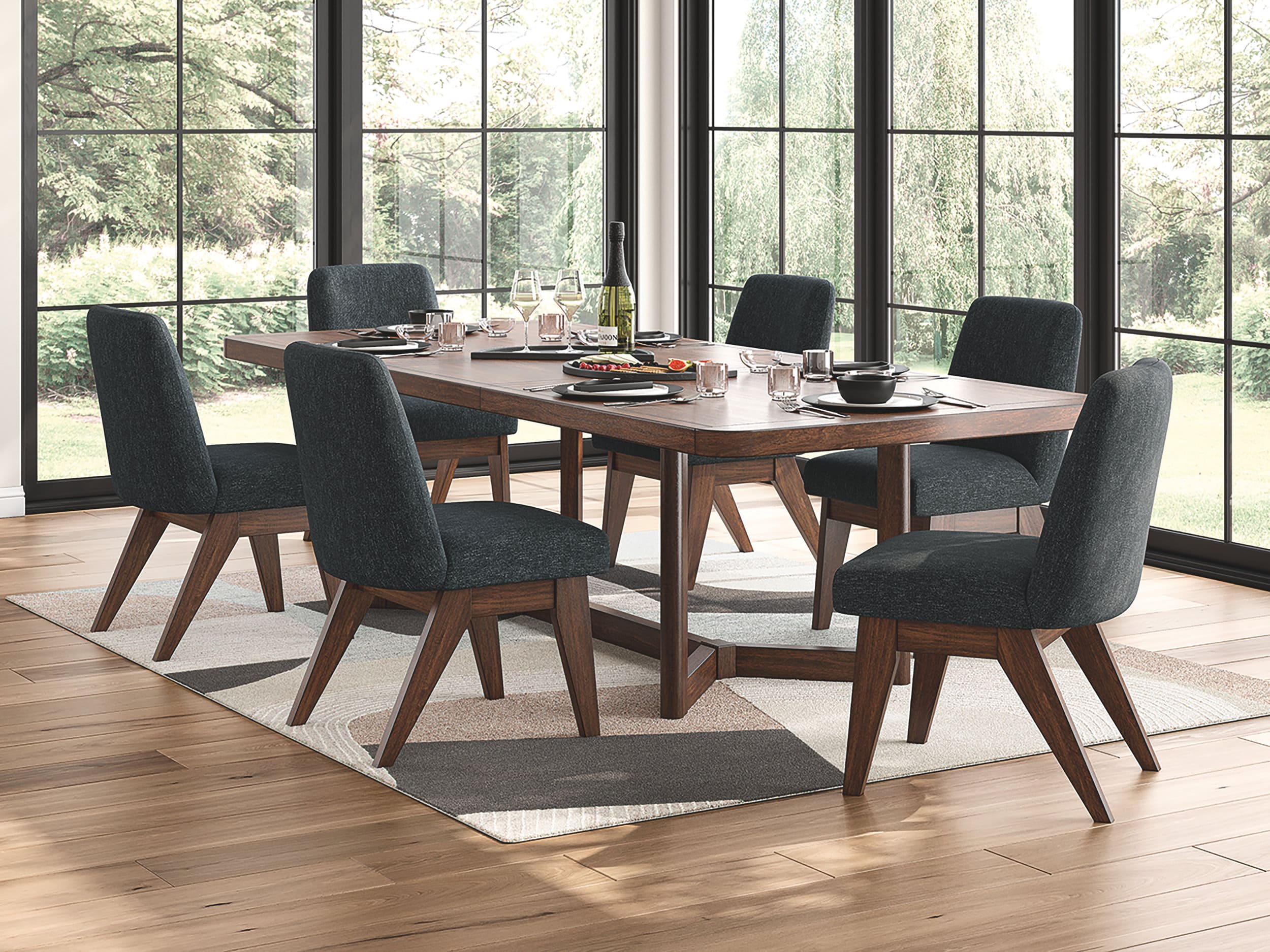 Dilenno Dark Brown Wood Extendable Dining Table | Seats 8