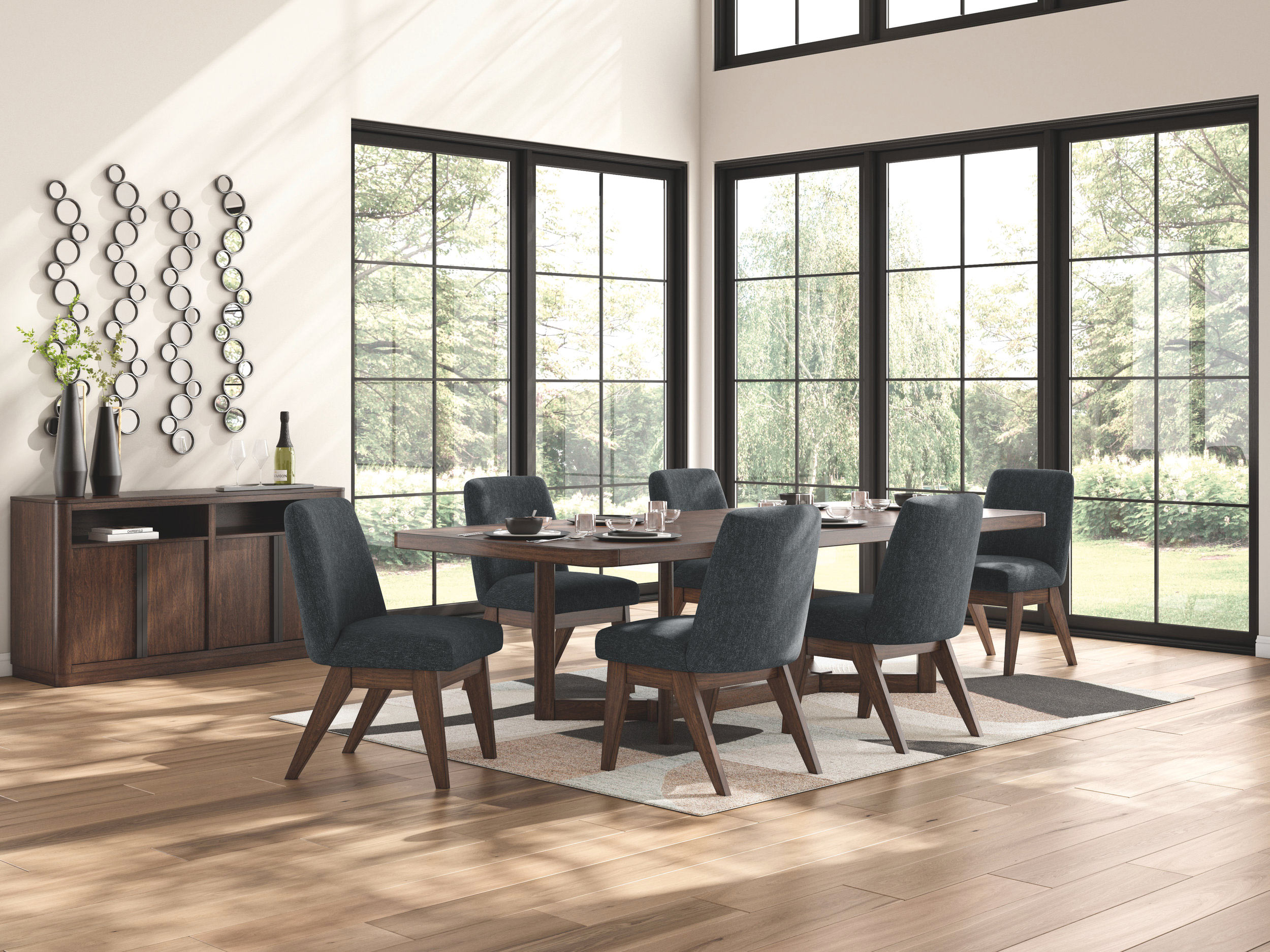 Dilenno Rectangular Extendable Dining Room Set | Dark Brown