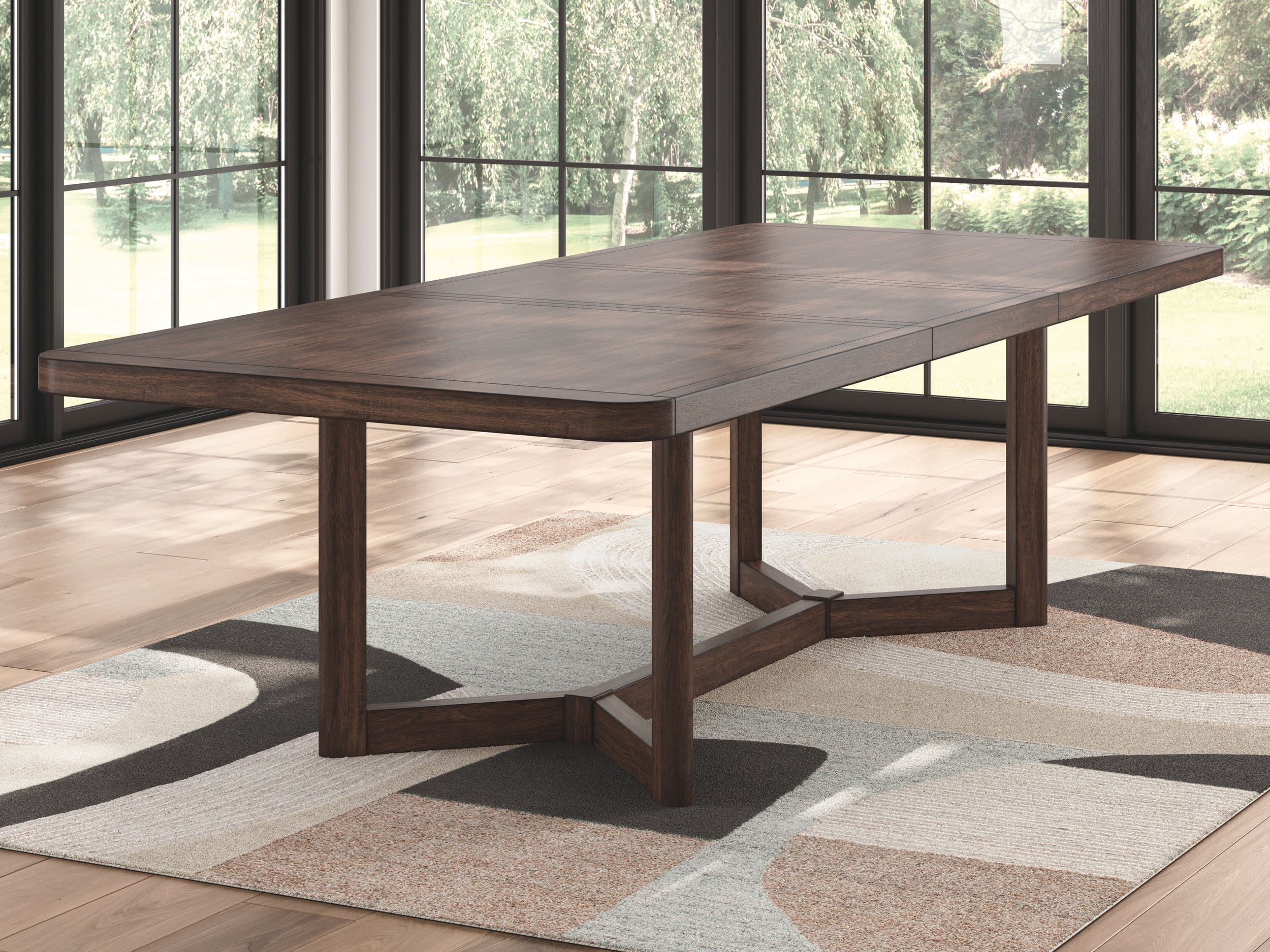 Dilenno Dark Brown Wood Extendable Dining Table | Seats 8