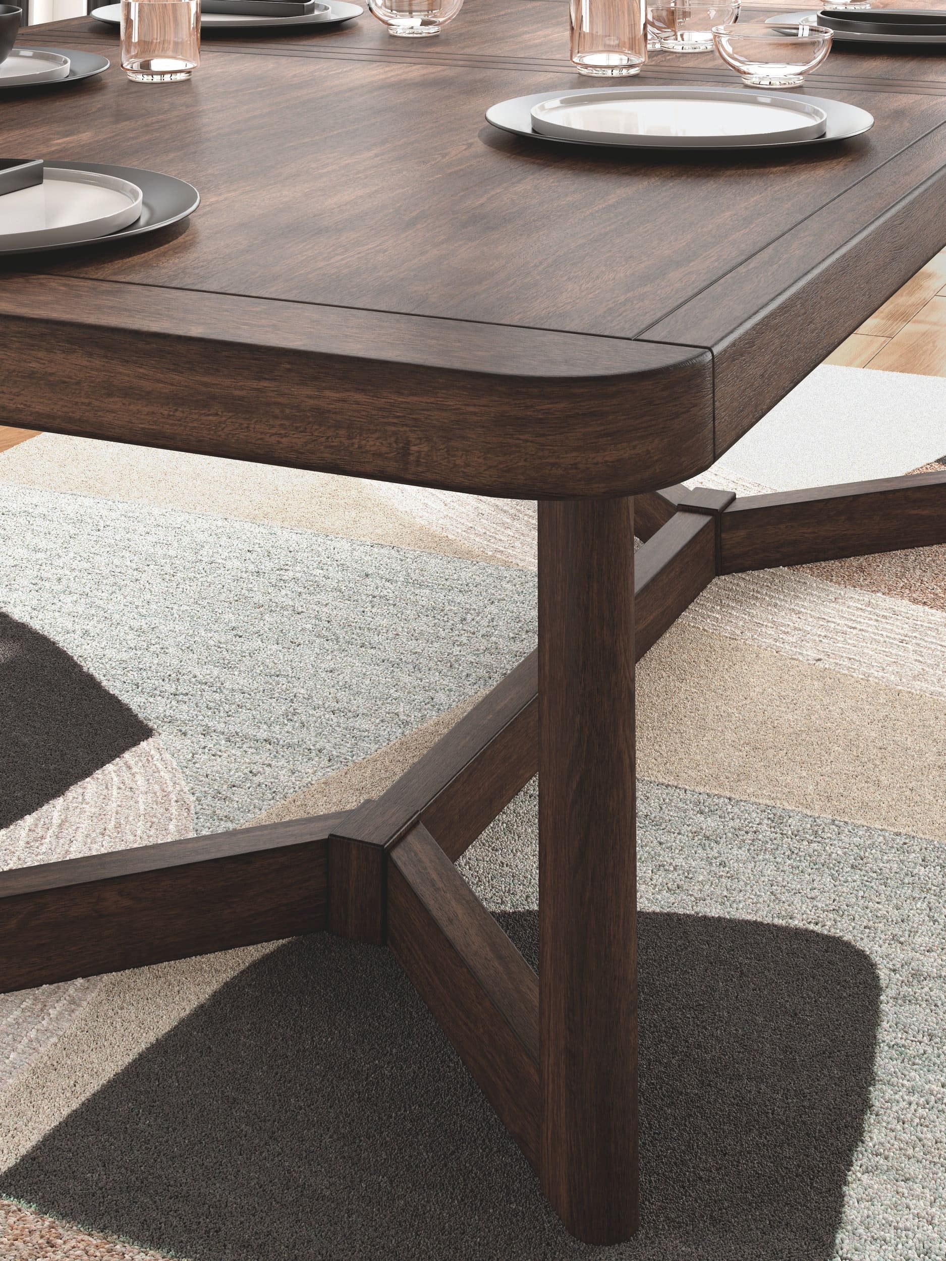 Dilenno Rectangular Extendable Dining Room Set | Dark Brown