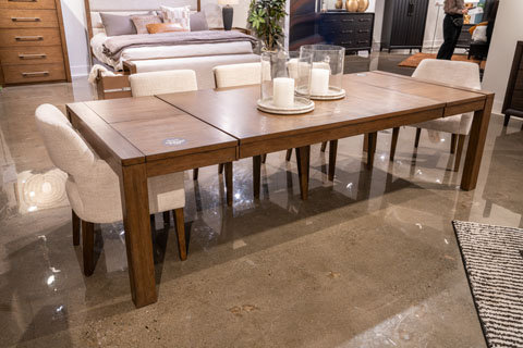 Baskinger Extendable Dining Room Set | Rectangular Brown Wood