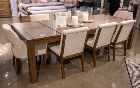 Baskinger Extendable Dining Room Set | Rectangular Brown Wood