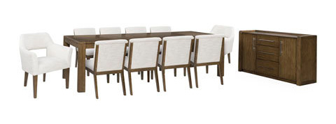 Baskinger Extendable Dining Room Set | Rectangular Brown Wood
