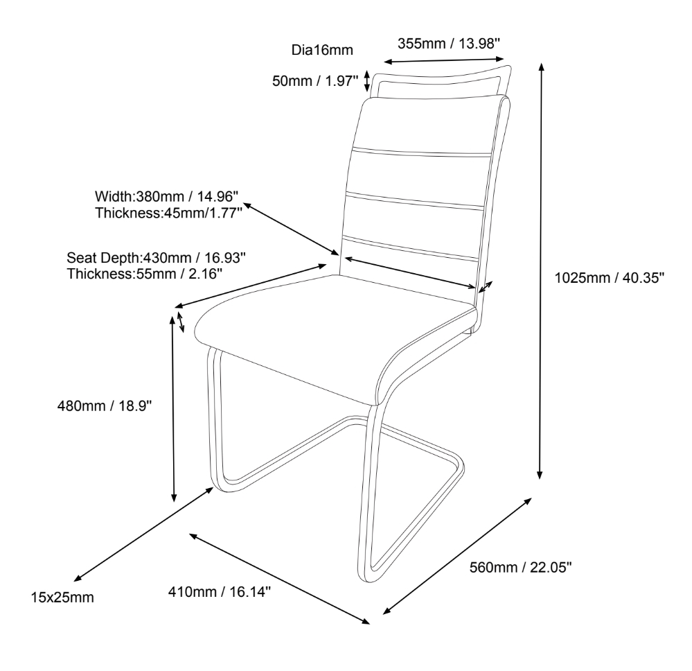 D9121 PU/Steel Dining Chair
