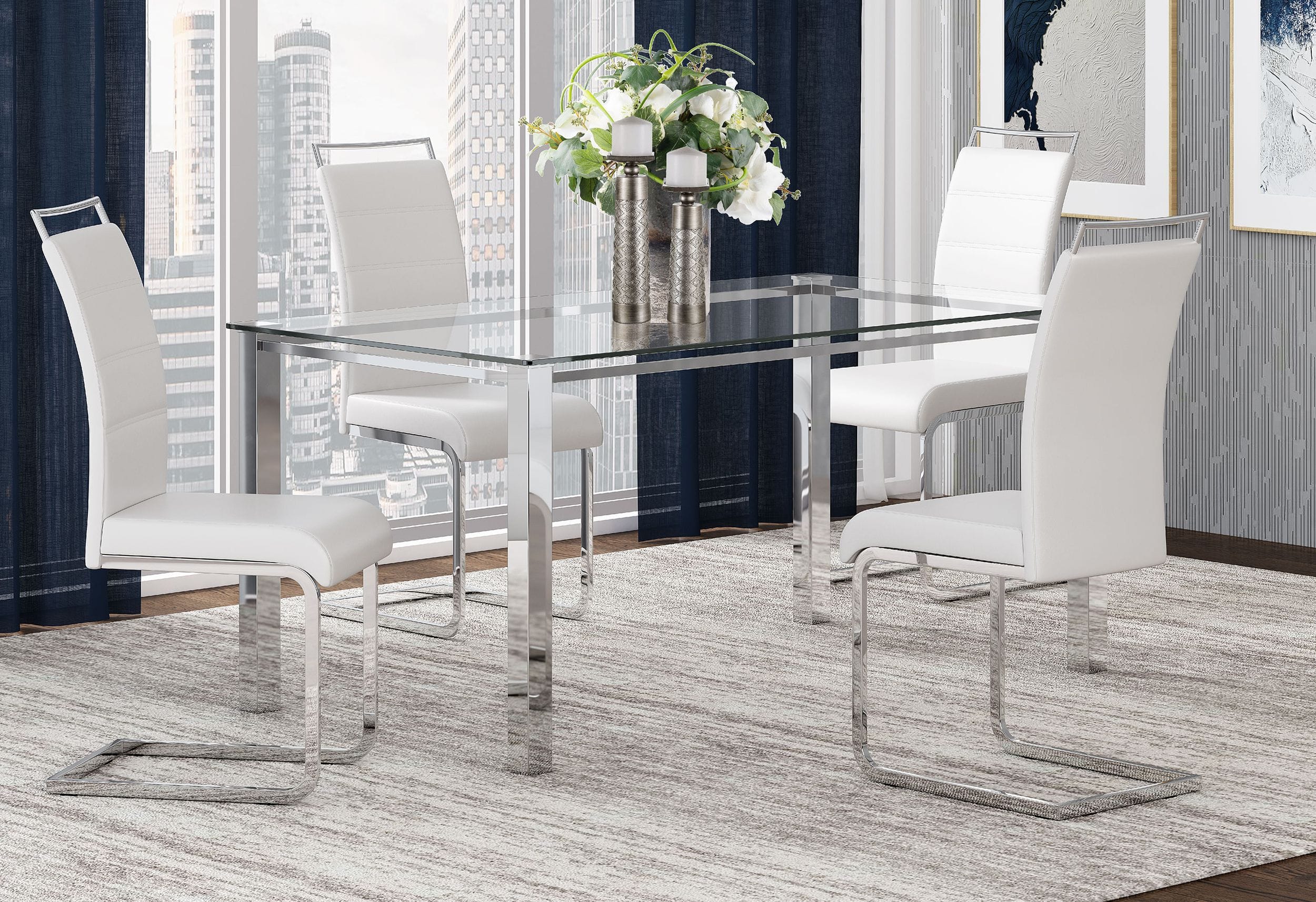 D9121 PU/Steel Dining Chair