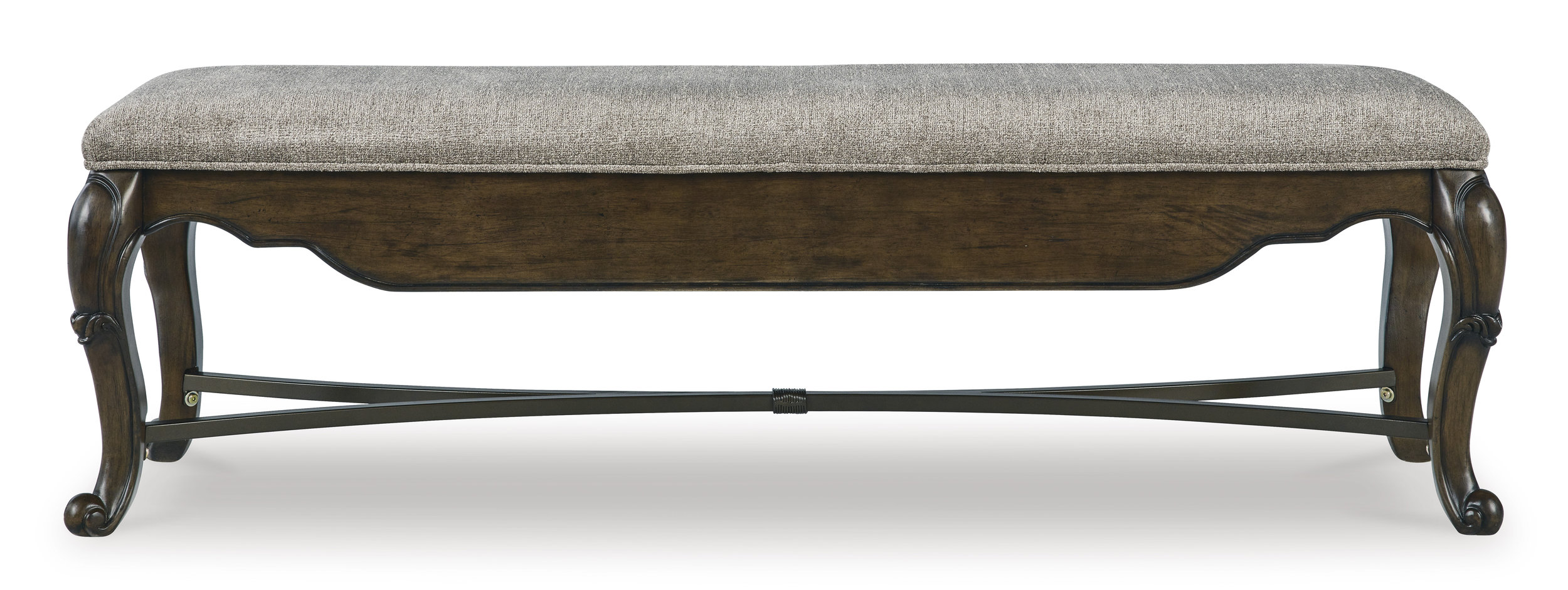 Maylee Upholstered Storage Bench | Dark Brown & Neutral