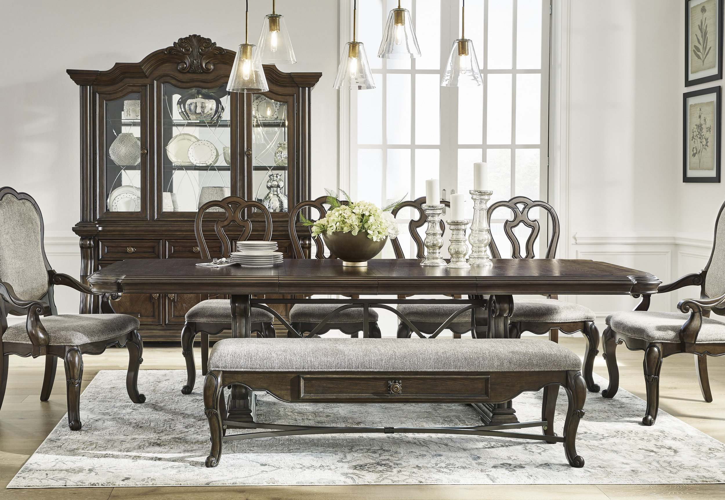 Maylee Upholstered Storage Bench | Dark Brown & Neutral
