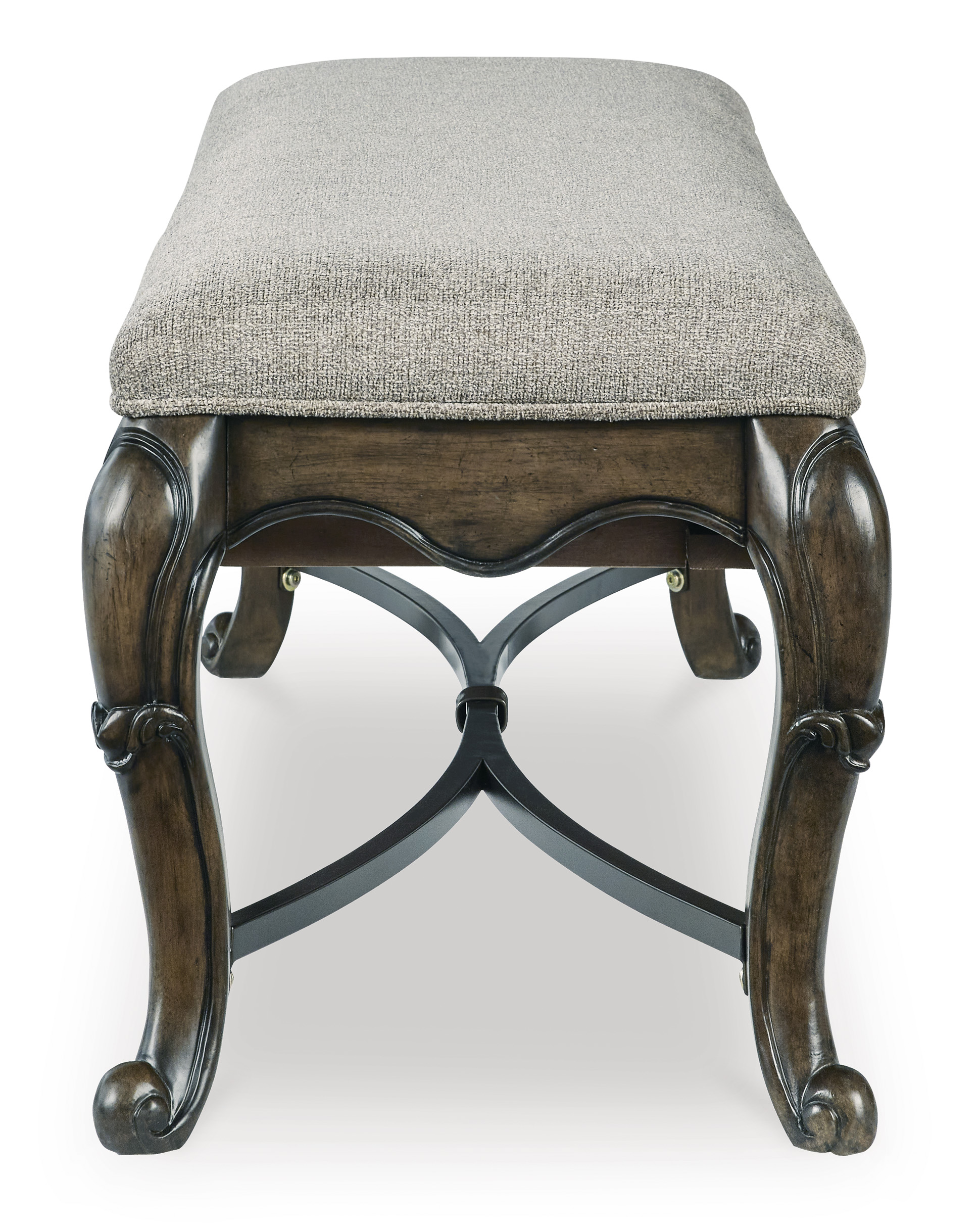 Maylee Upholstered Storage Bench | Dark Brown & Neutral