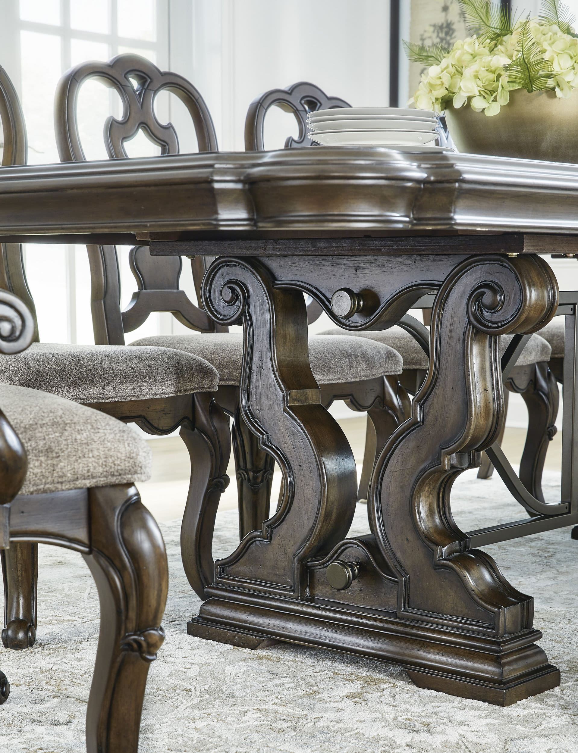 Maylee Dark Brown Wood Extendable Dining Table | Ashley