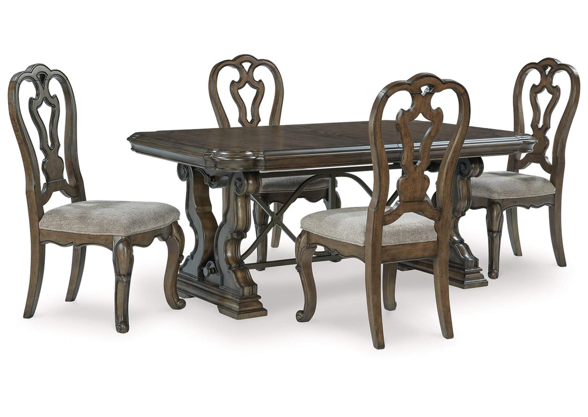 Ashley SM Maylee Wood Veneer Extendable Dining Set