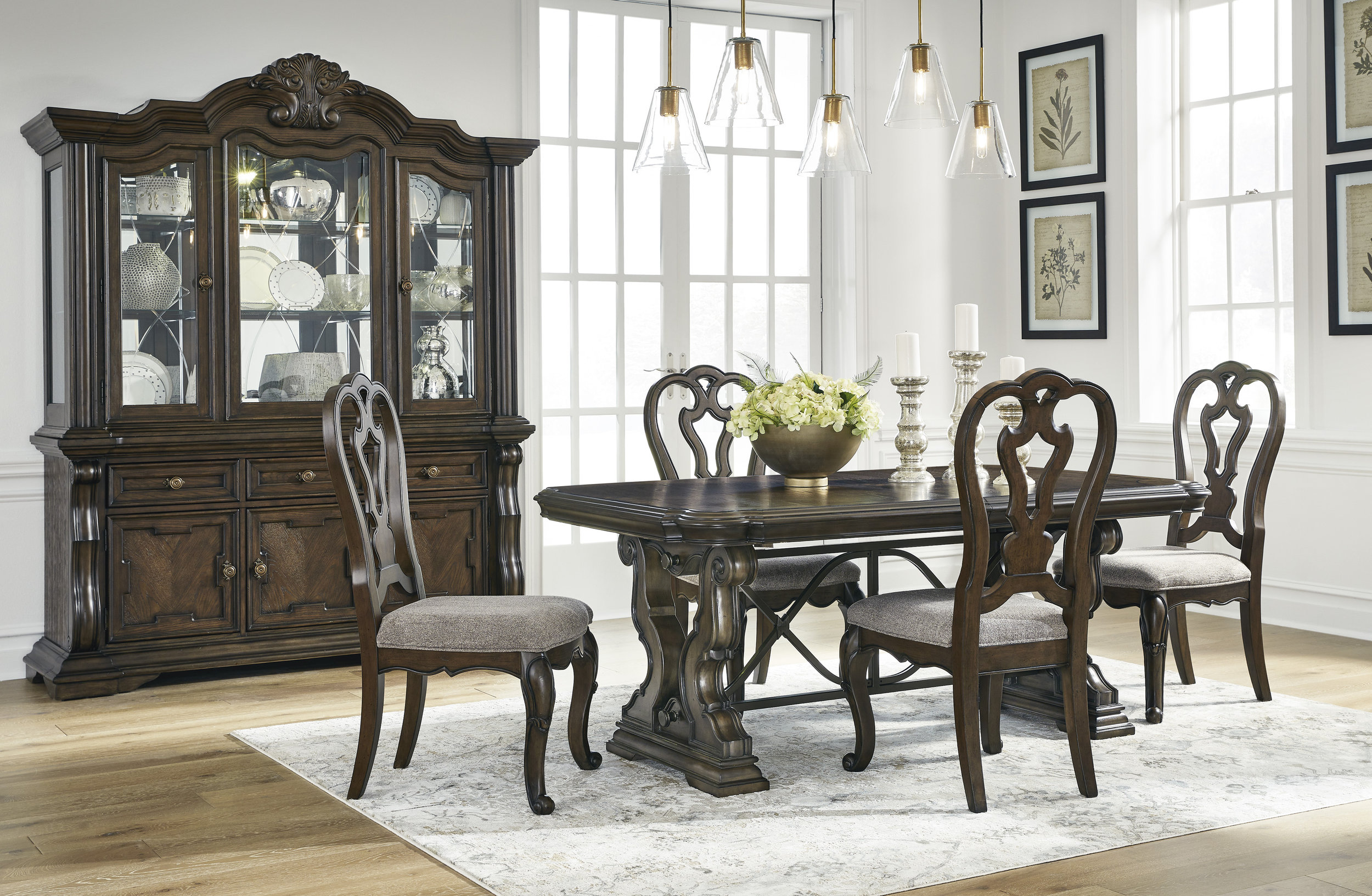 Maylee Dark Brown Wood Extendable Dining Table | Ashley