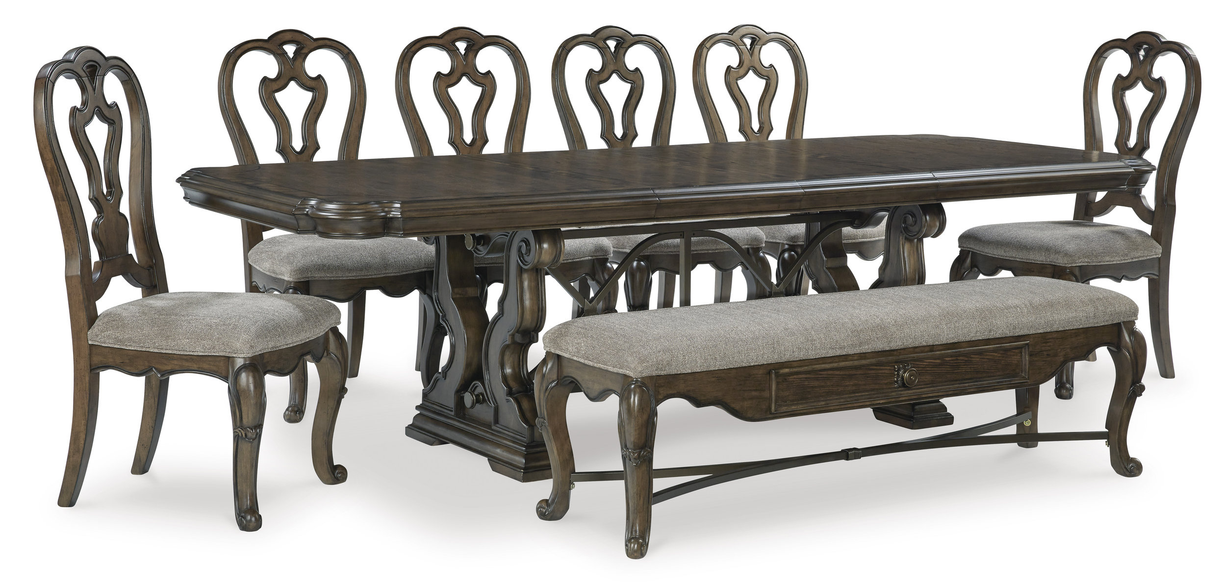 Maylee Dark Brown Wood Extendable Dining Table | Ashley