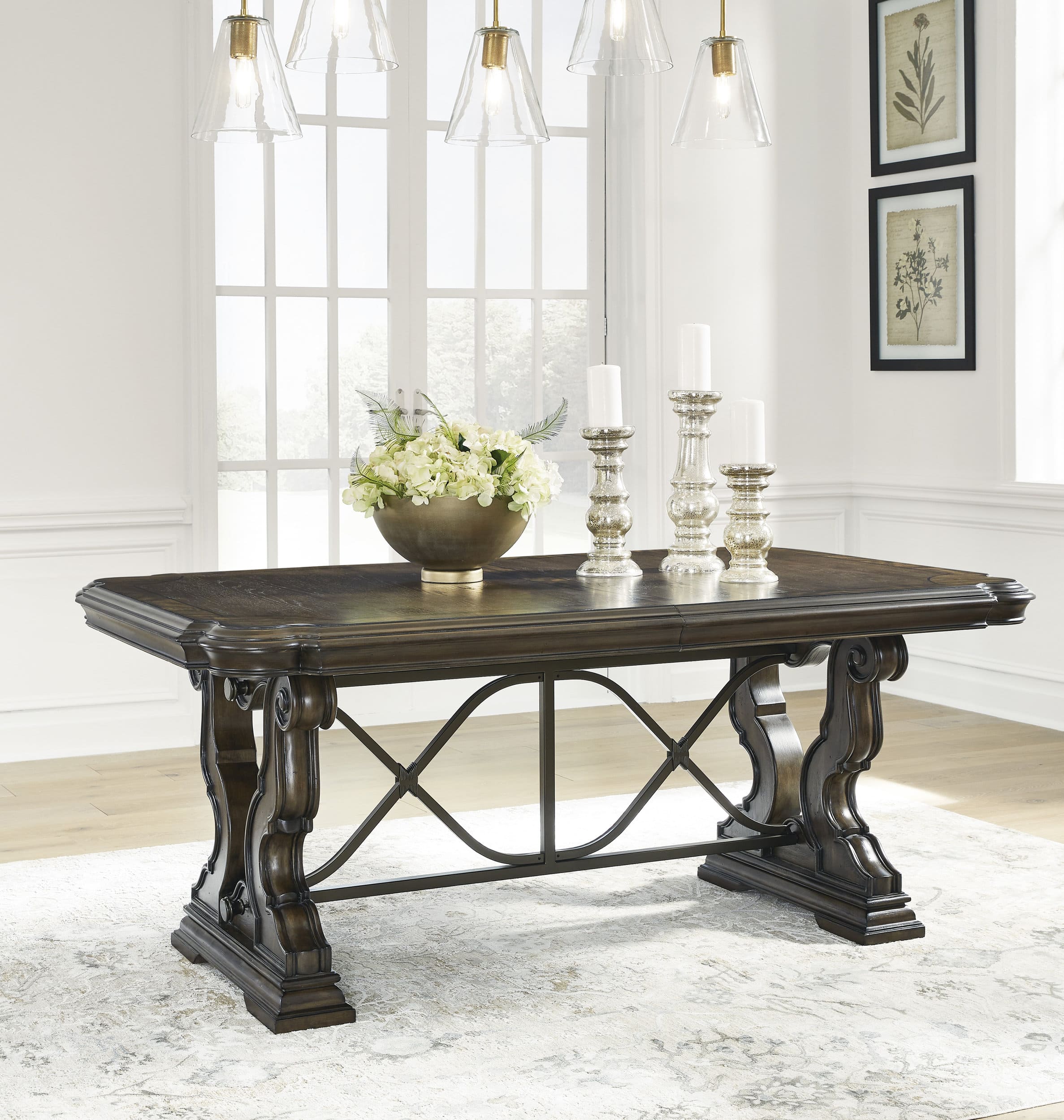 Maylee Dark Brown Wood Extendable Dining Table | Ashley