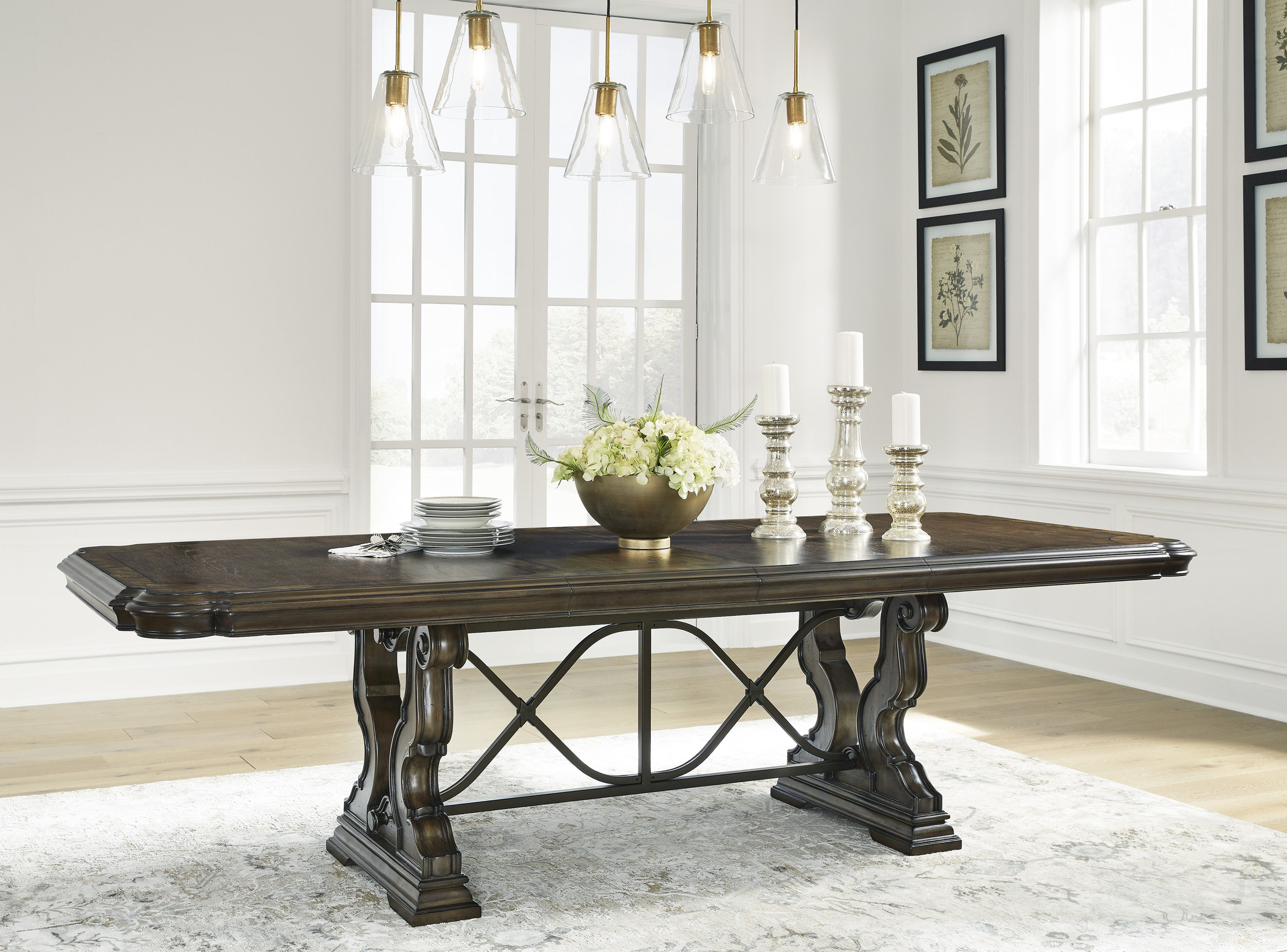 Maylee Dark Brown Wood Extendable Dining Table | Ashley