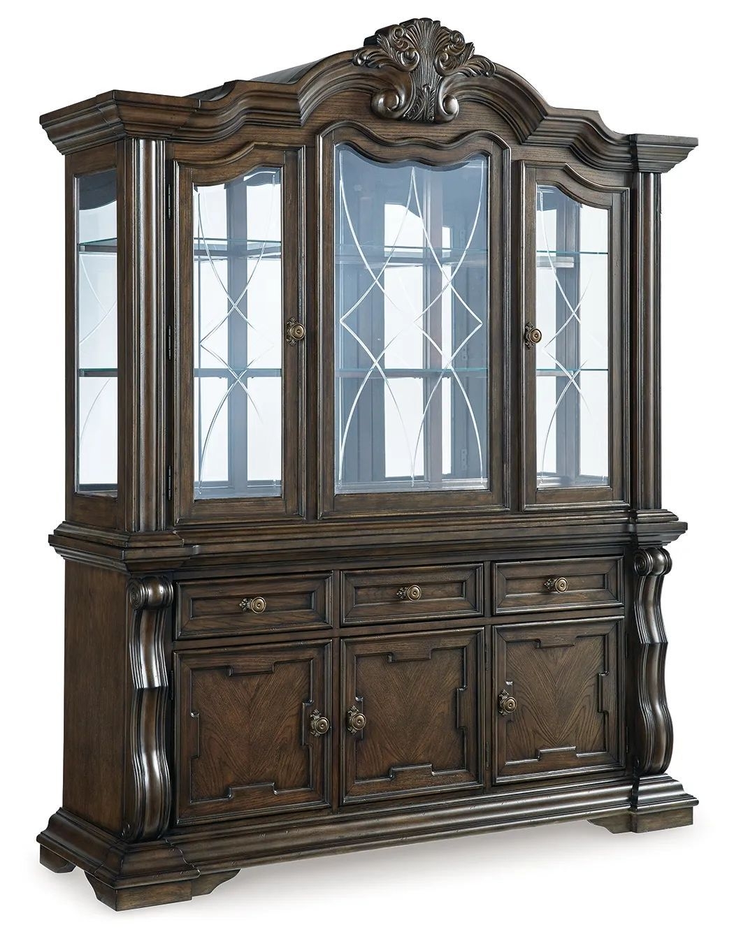 Ashley SM Maylee Wood Veneer Extendable Dining Set