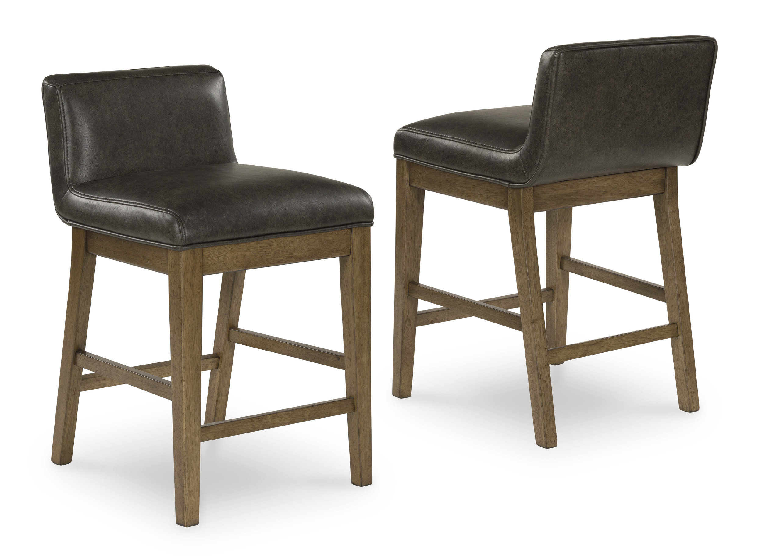 Cabalynn Whitewash Wood & Faux Leather Counter Stool