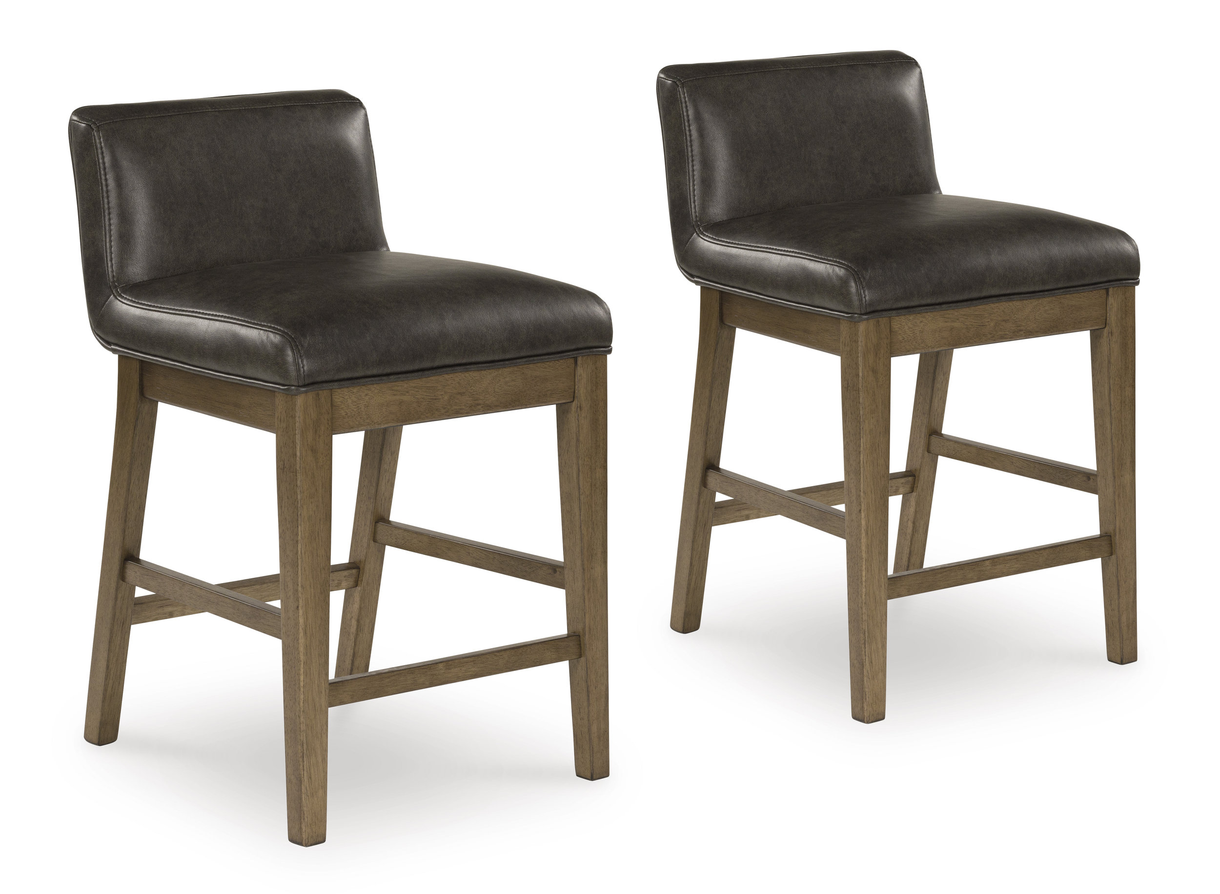 Cabalynn Whitewash Wood & Faux Leather Counter Stool