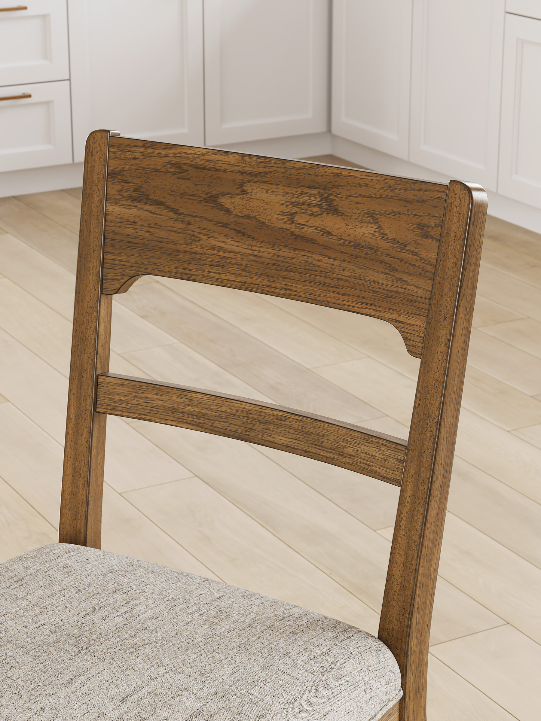 Cabalynn Whitewash Wood & Gray Upholstered Counter Stool