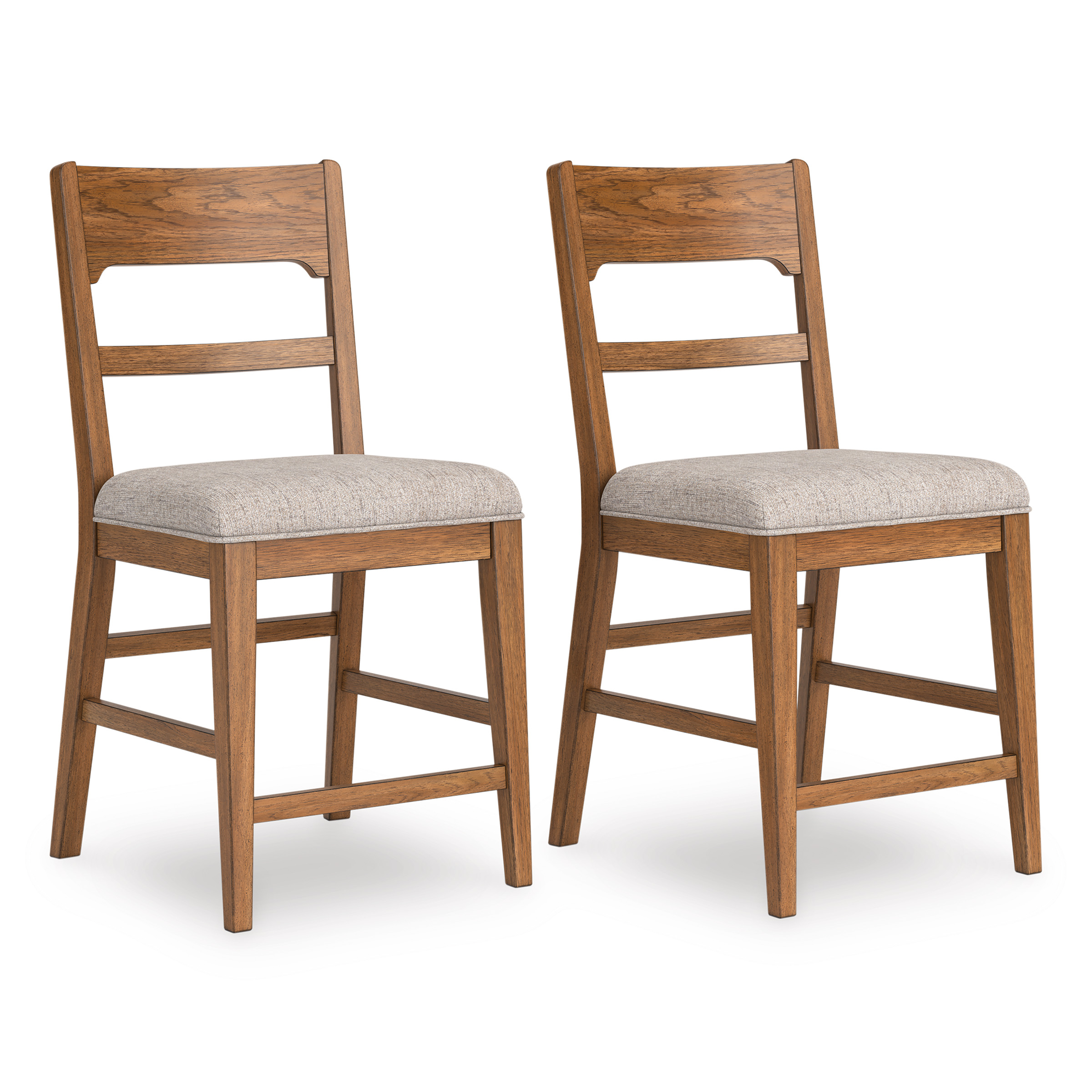 Cabalynn Whitewash Wood & Gray Upholstered Counter Stool