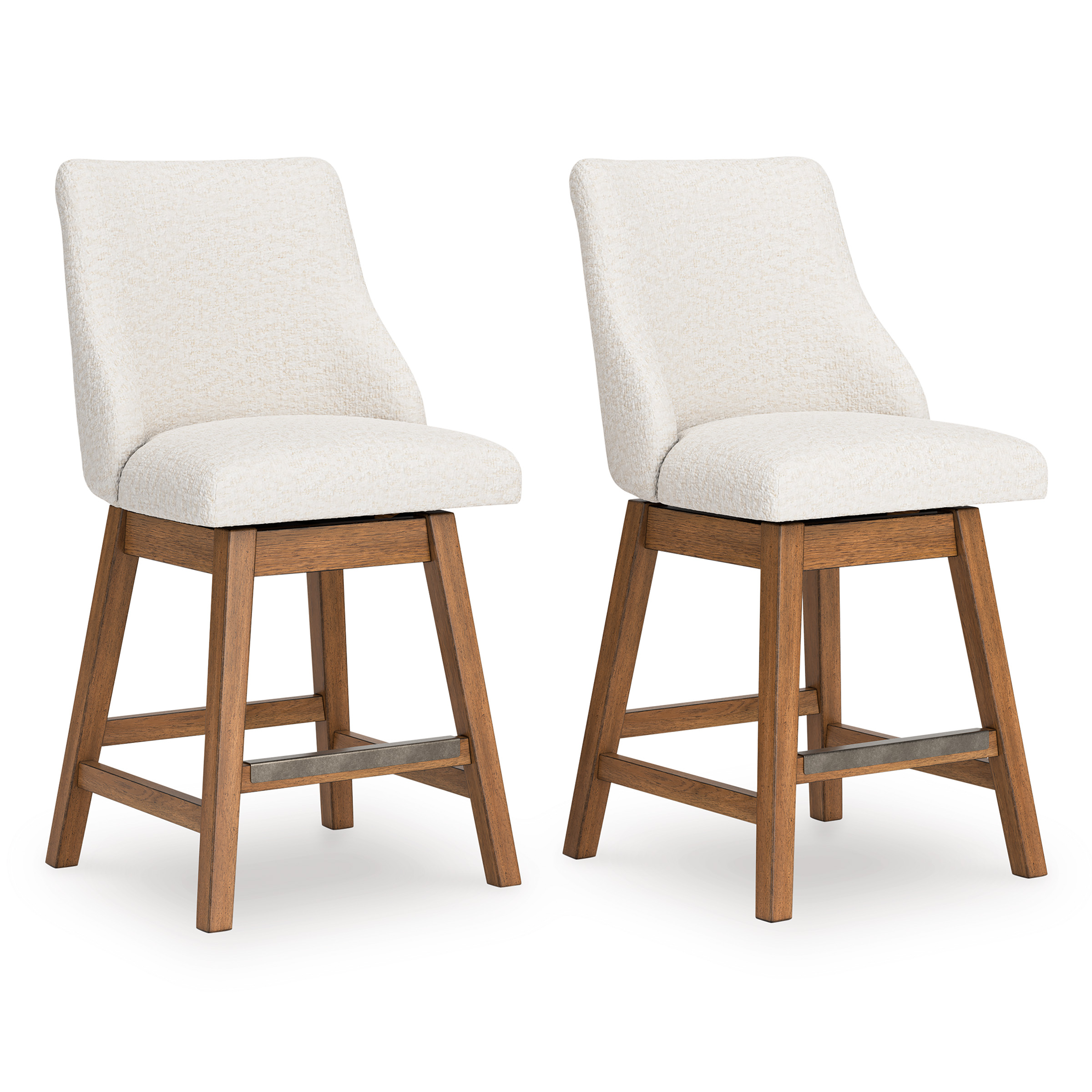 Cabalynn Whitewash Wood & Gray Upholstered Bar Height Stool
