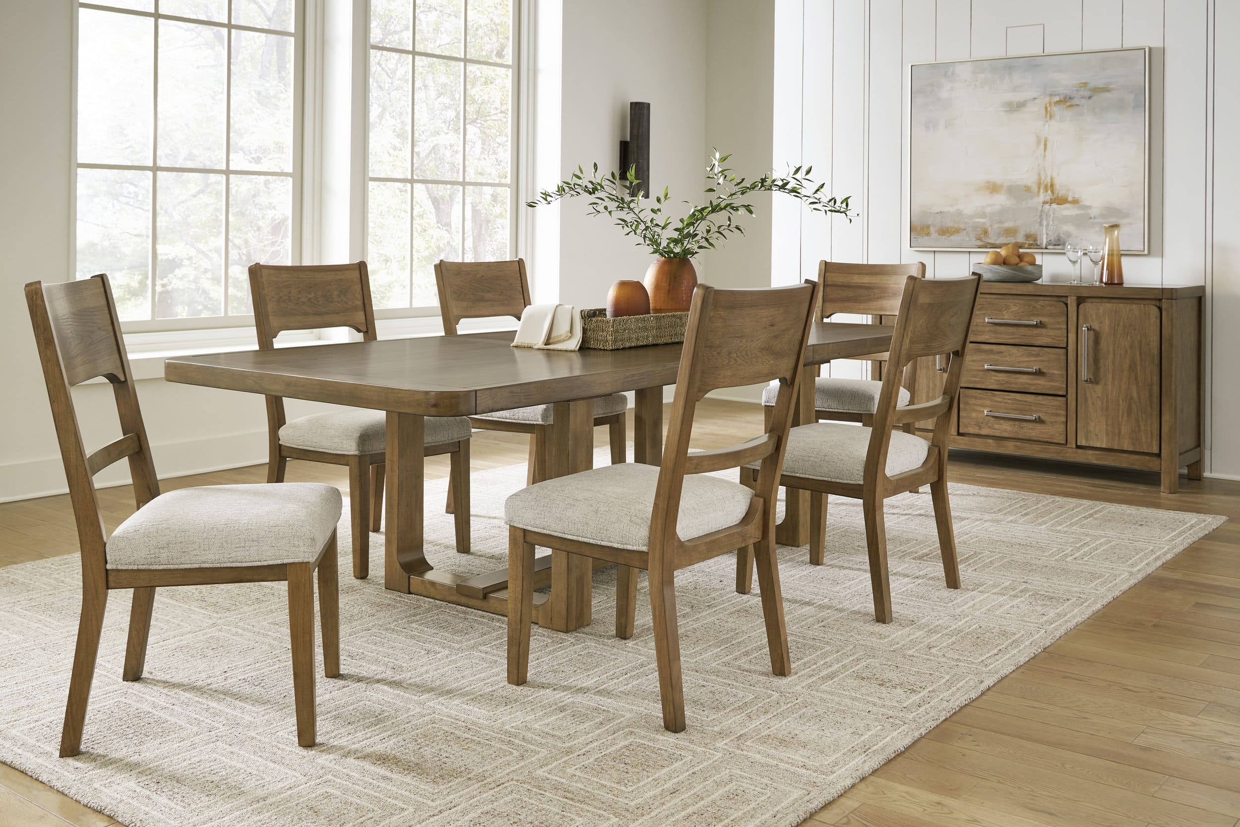 Ashley Cabalynn Extendable Wood Dining Table - Light Brown