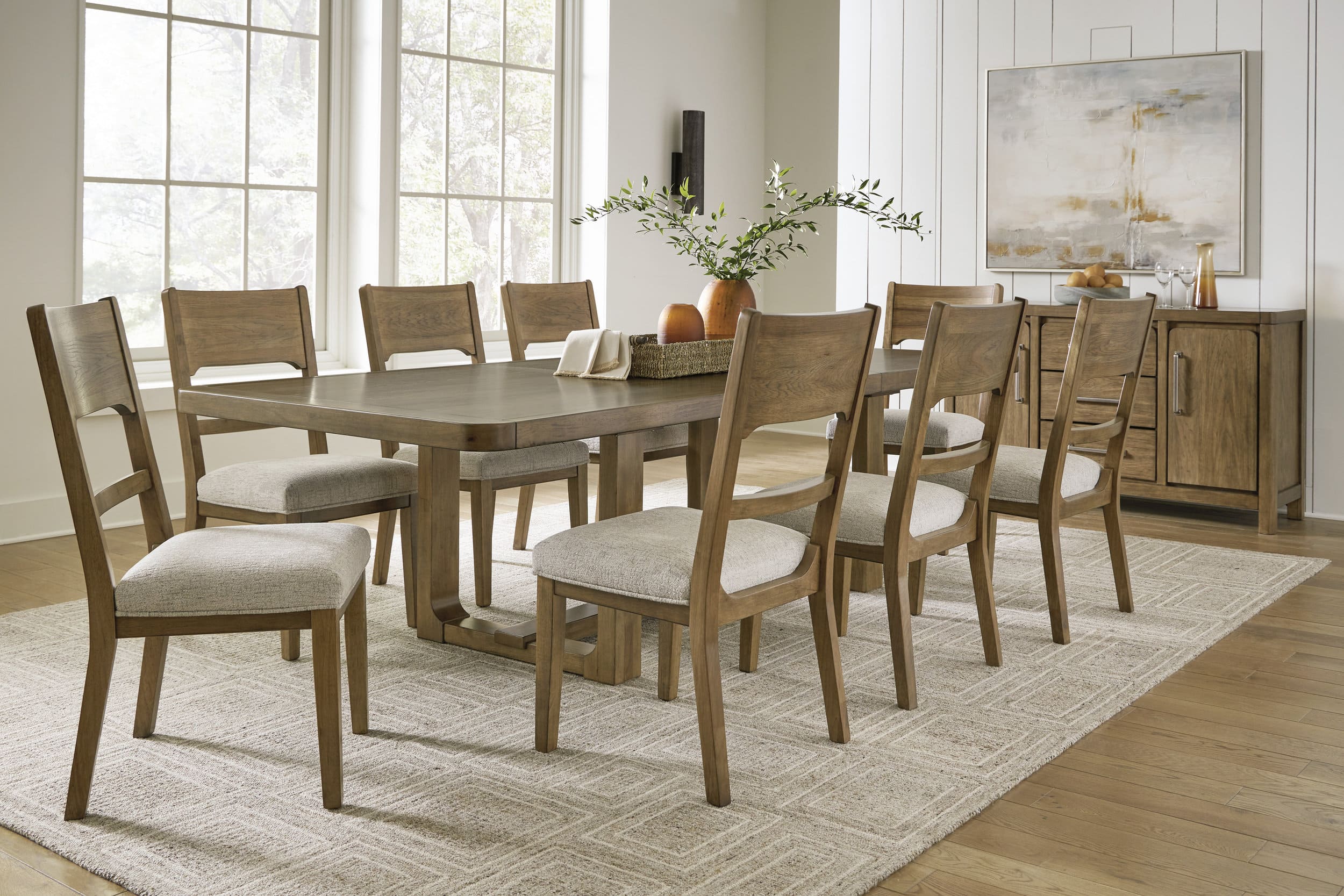 Ashley Cabalynn Extendable Wood Dining Table - Light Brown