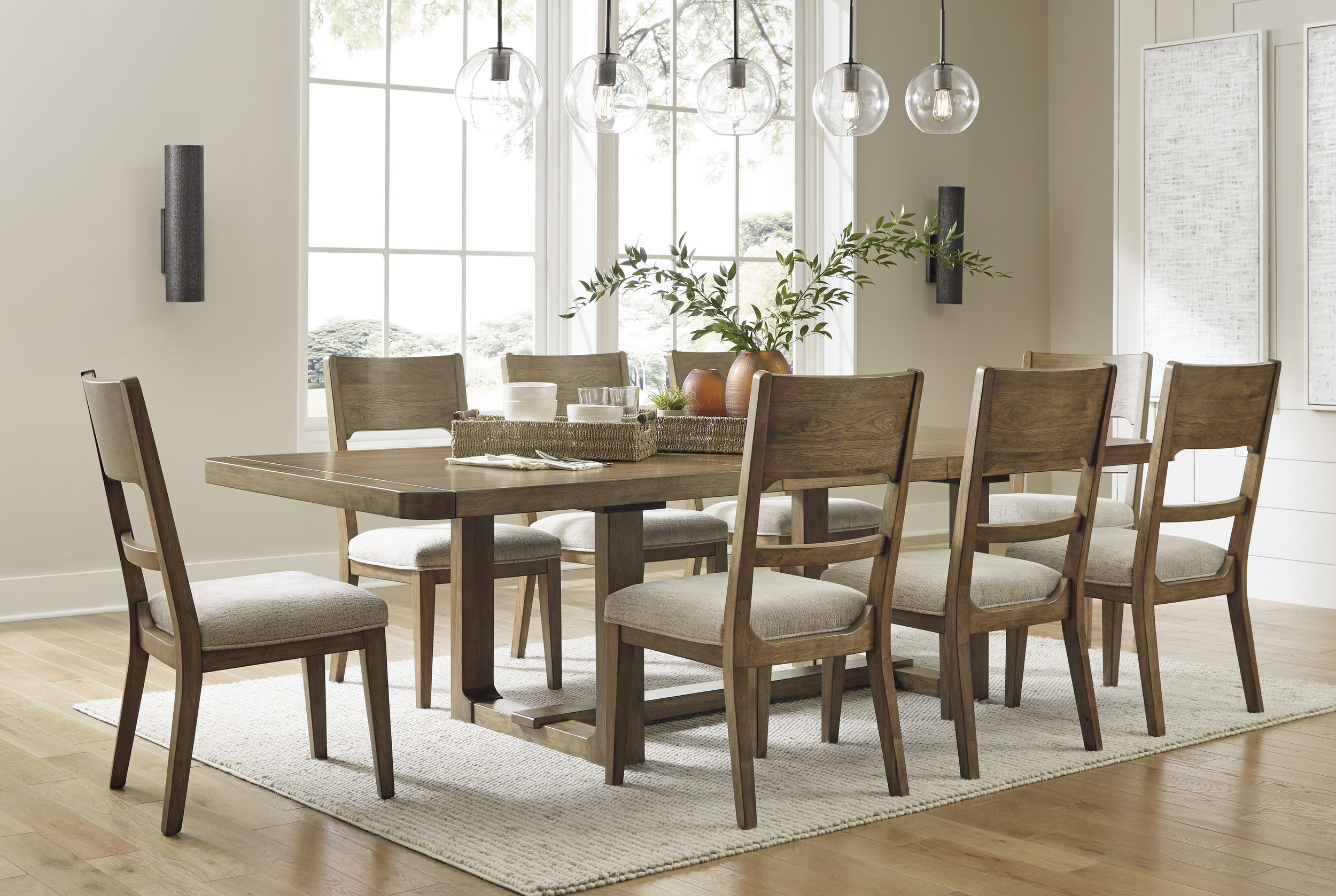Ashley Cabalynn Extendable Wood Dining Table - Light Brown