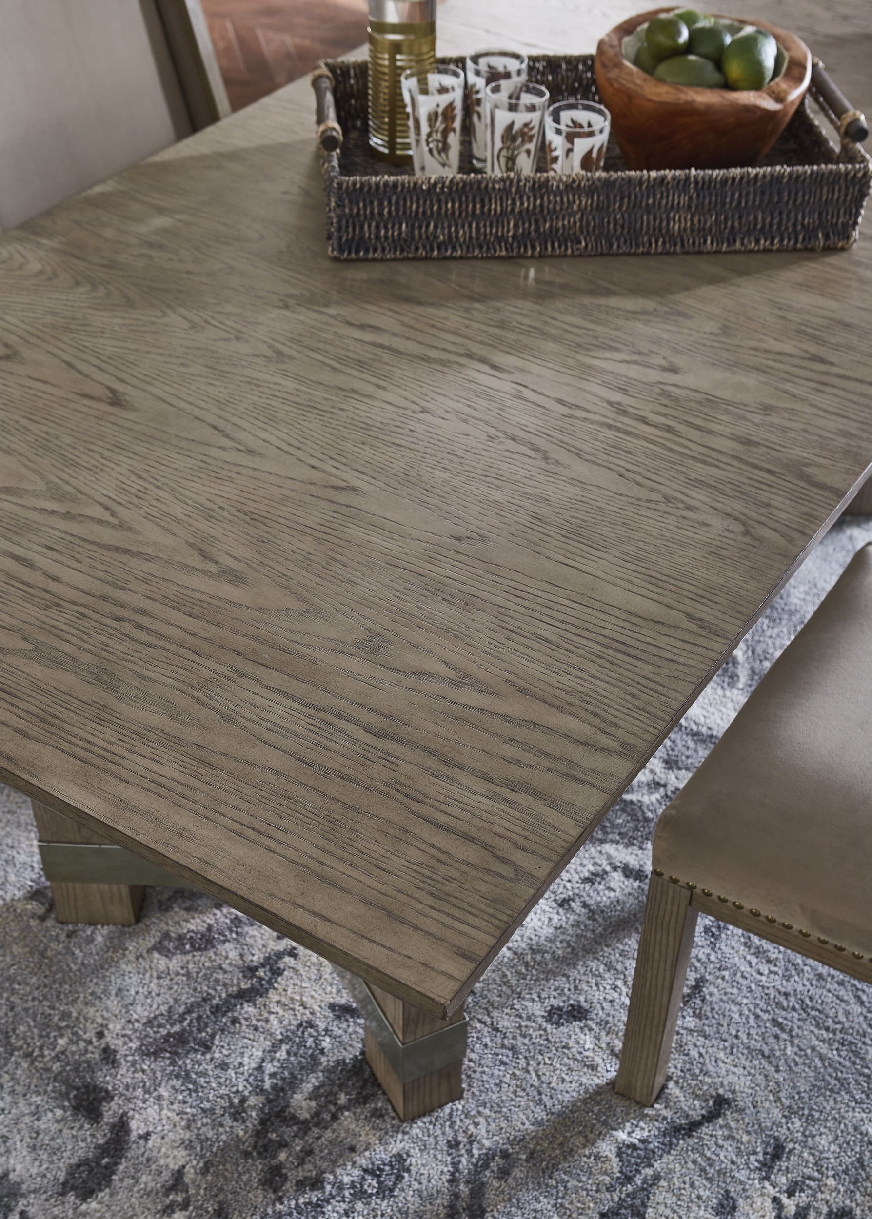Chrestner Rectangular Dining Room Set | Gray Wood & 6 Chairs