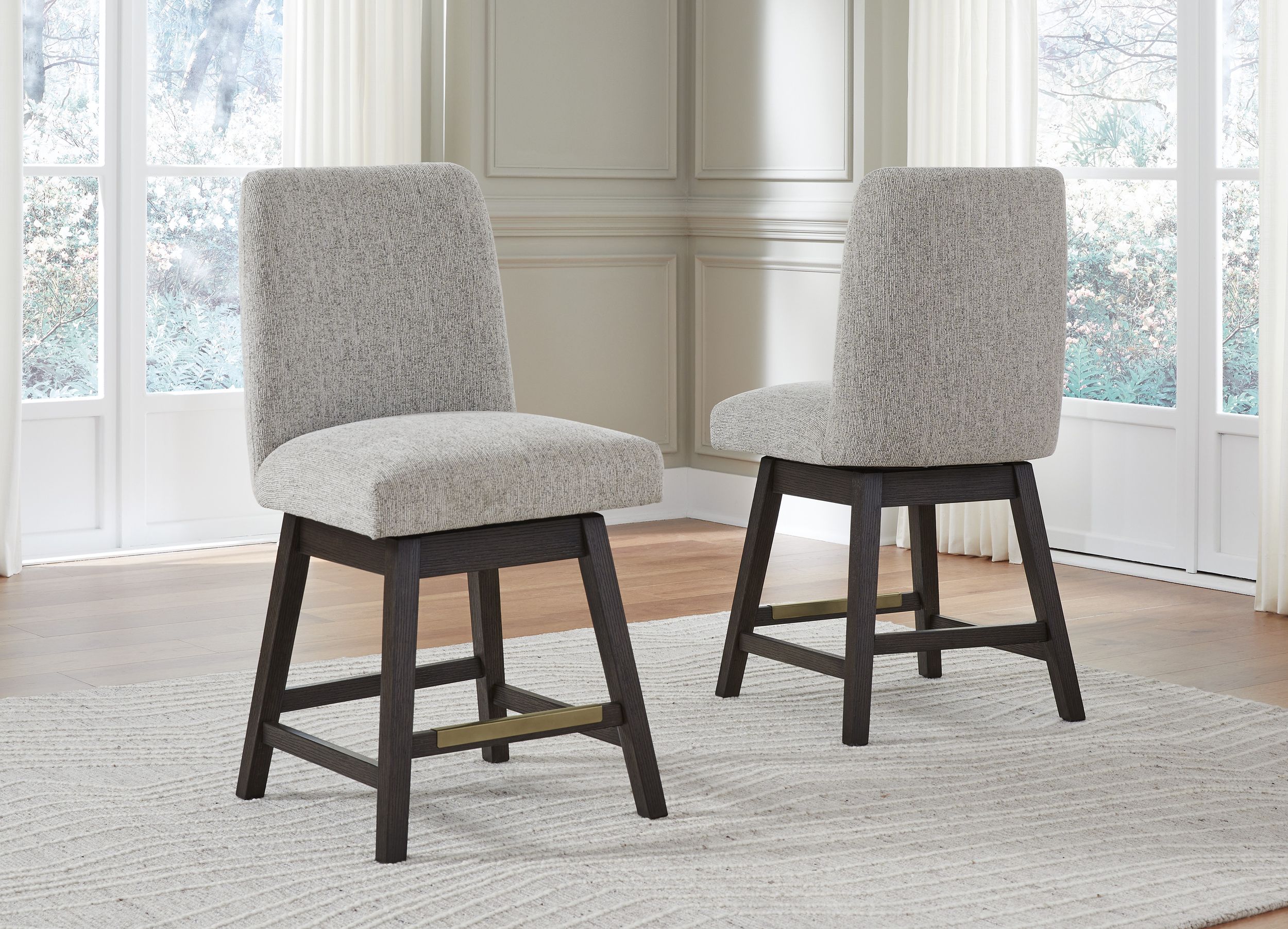 Burkhaus Polyester Upholstered Swivel Barstool