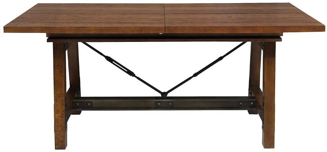 Holverson Industrial Rectangular Wood Extendable Dining Table
