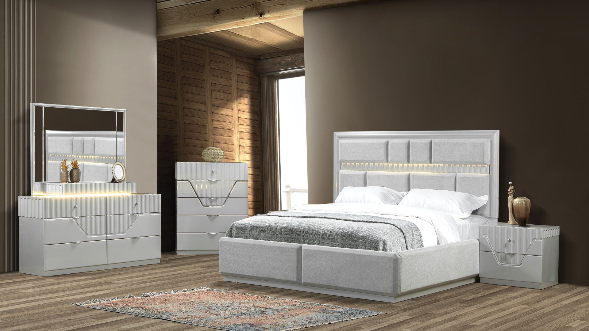 Da Vinci 2-Drawer Wood Veneer Nightstand