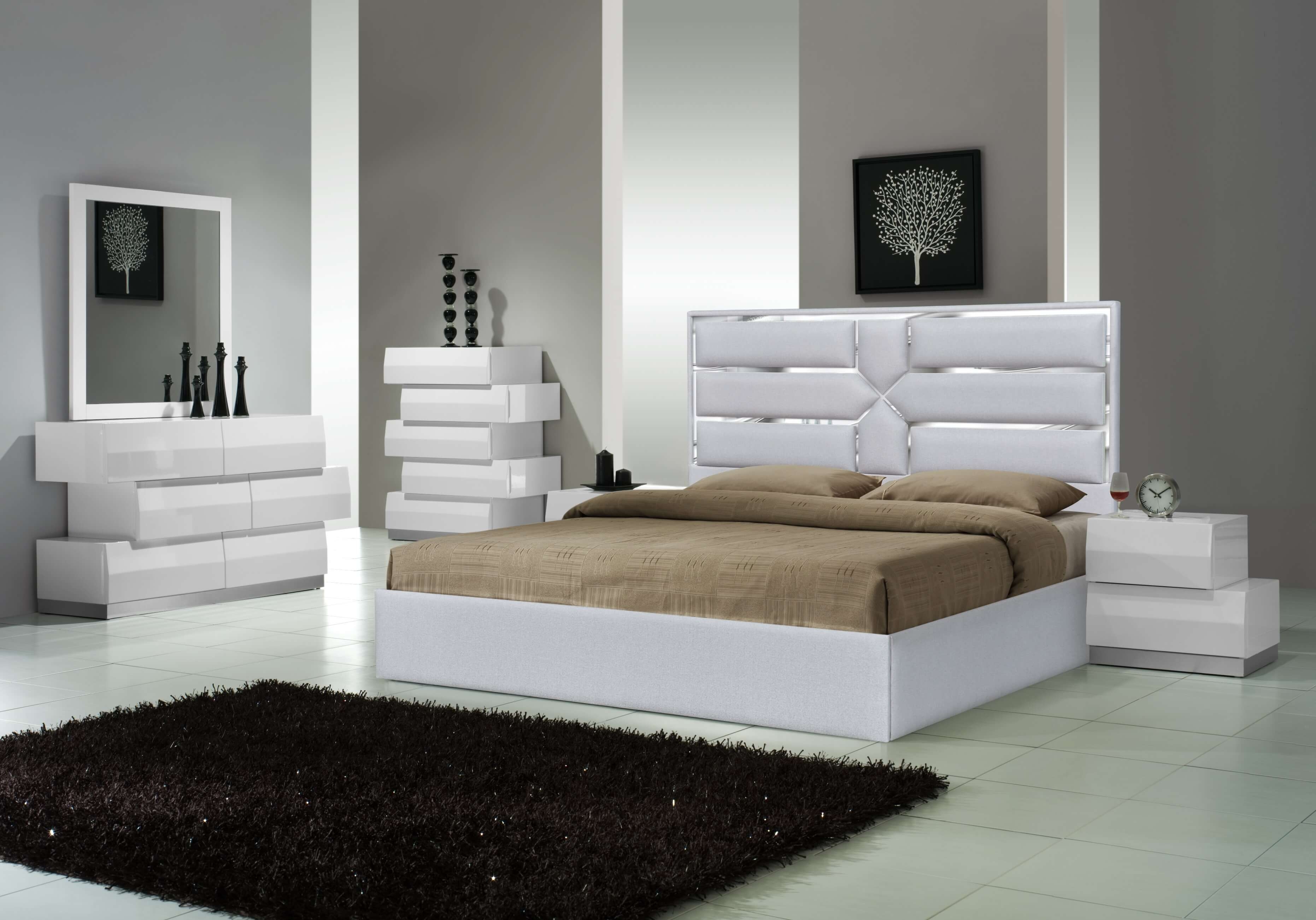 Da Vinci/Milan Fabric Platform Bedroom Set