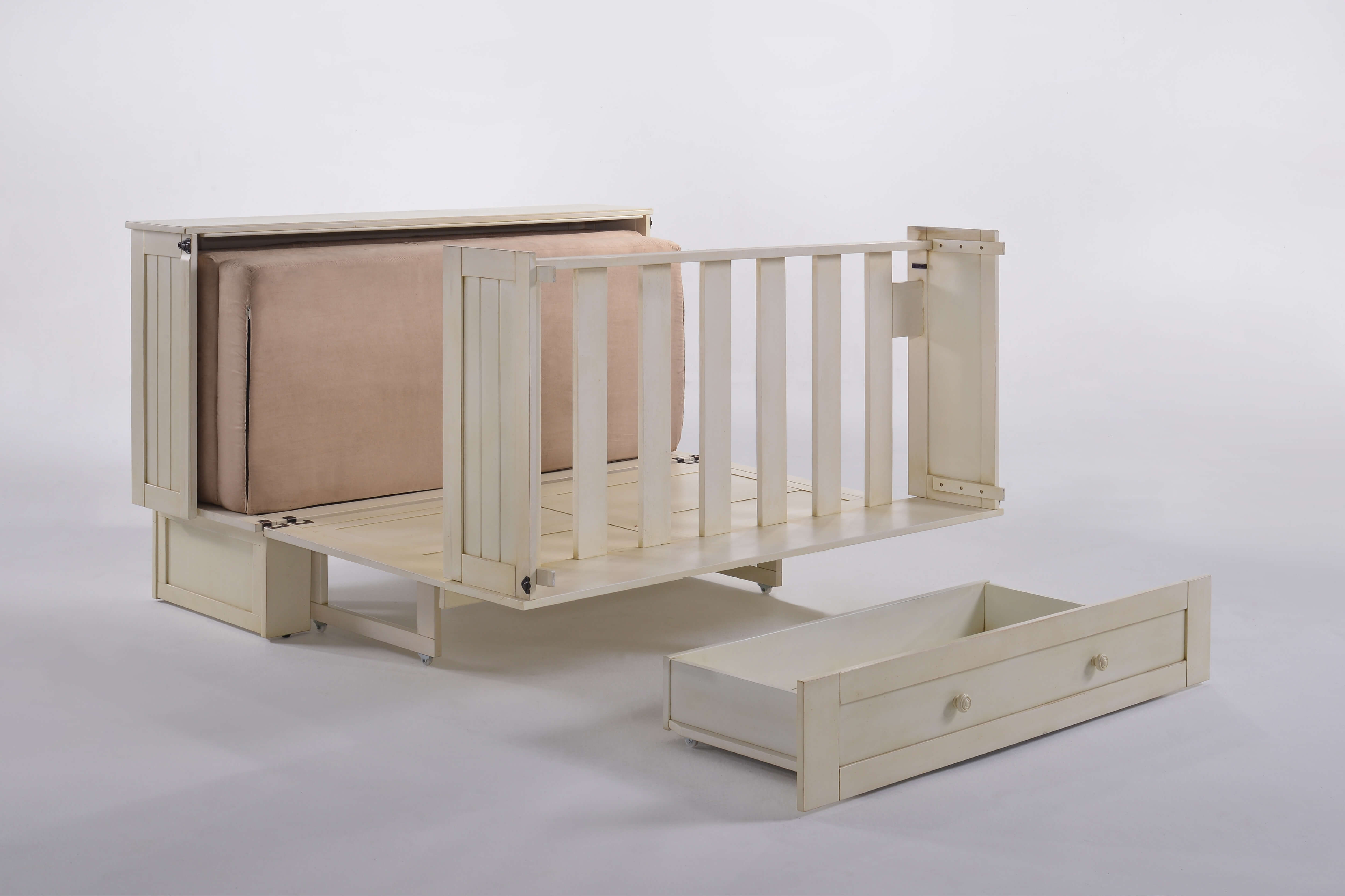 Daisy Wood Murphy Cabinet Bed w/Mattress