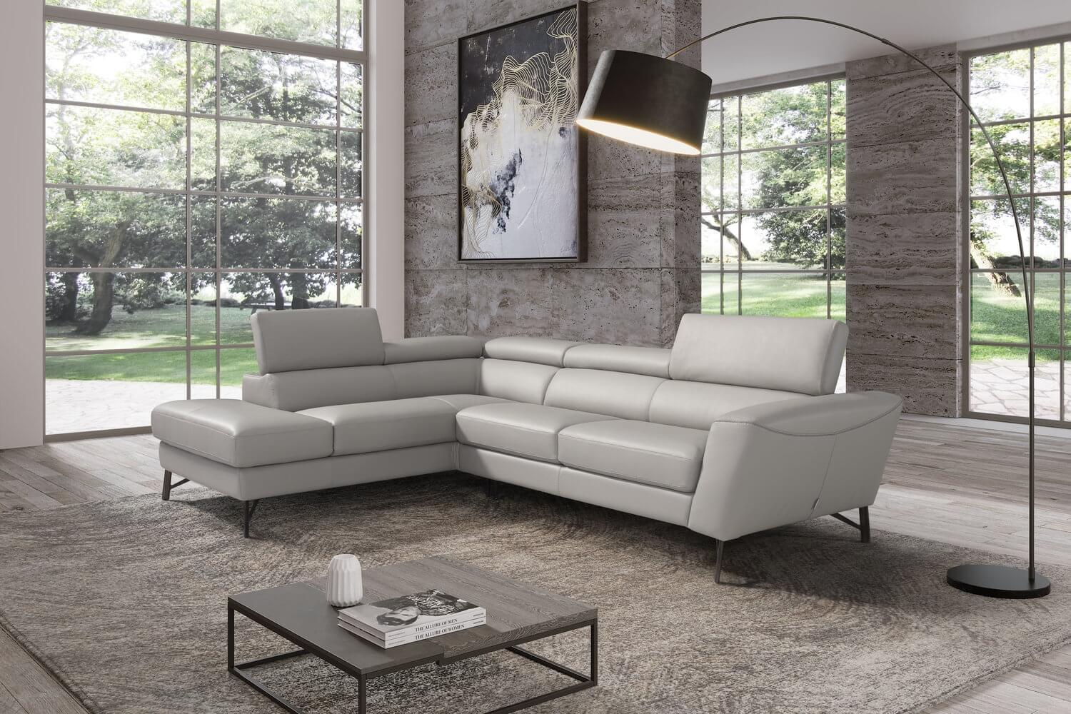 Dalton Leather Sectional Sofa by Diven Living