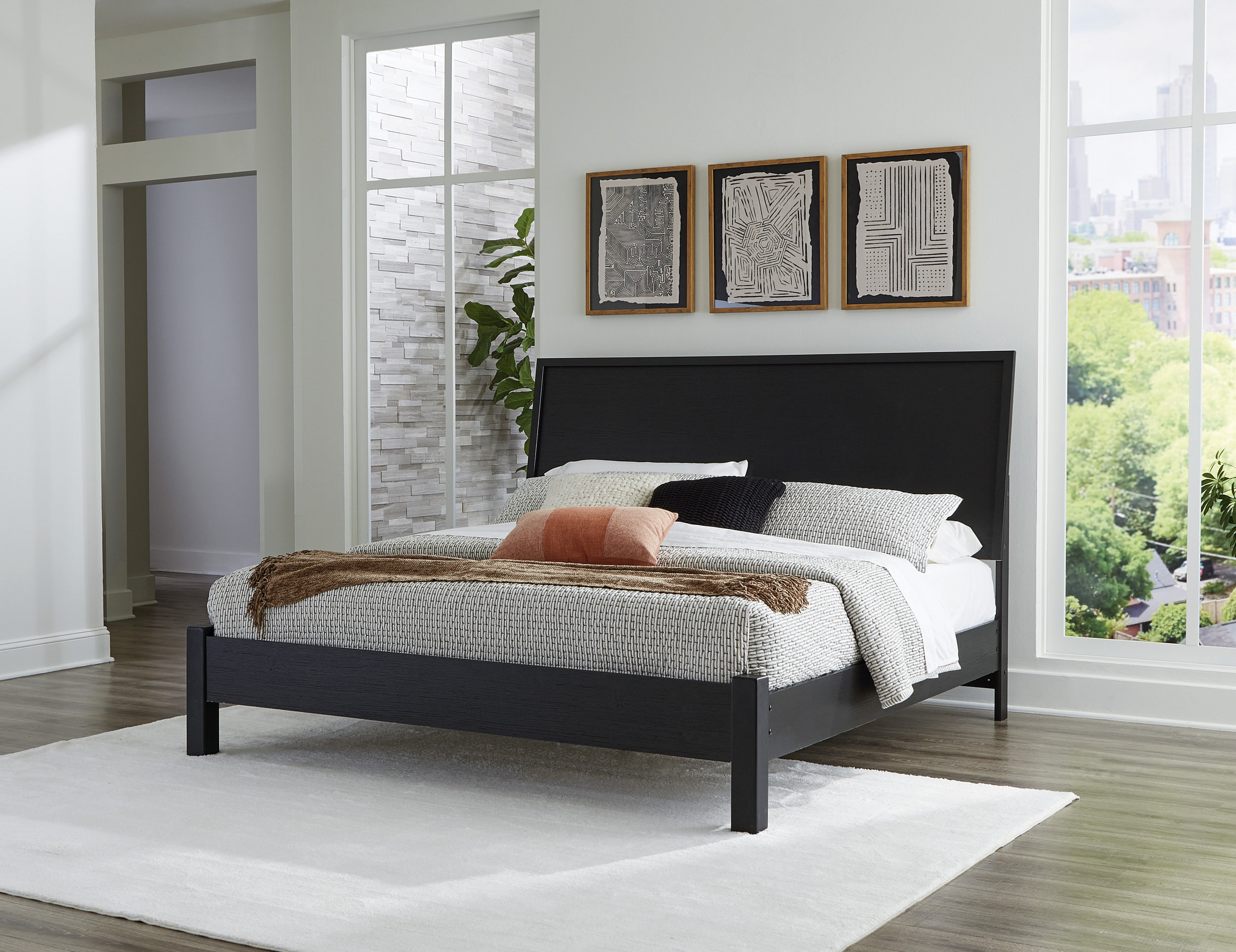Danziar MDF/Wood Veneer Panel Bedroom Set