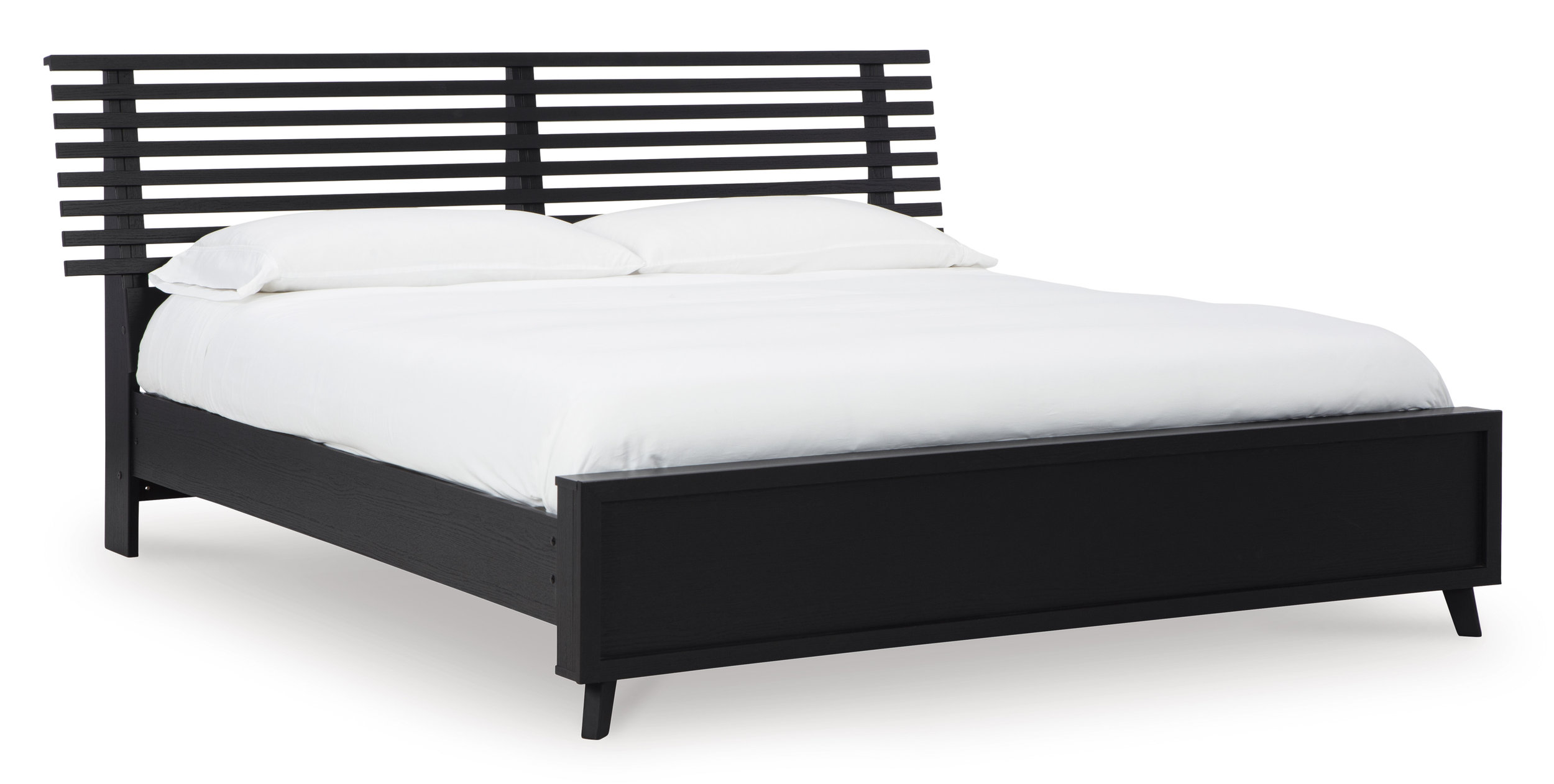 Danziar MDF/Wood Veneer Slat Panel Bedroom Set w/Footboard