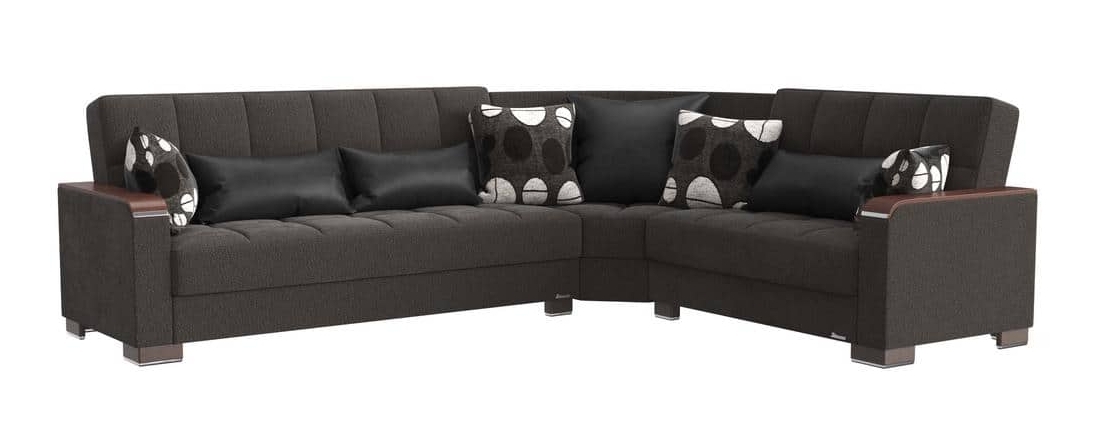 Armada X Fabric/PU Convertible L-Shaped Sectional