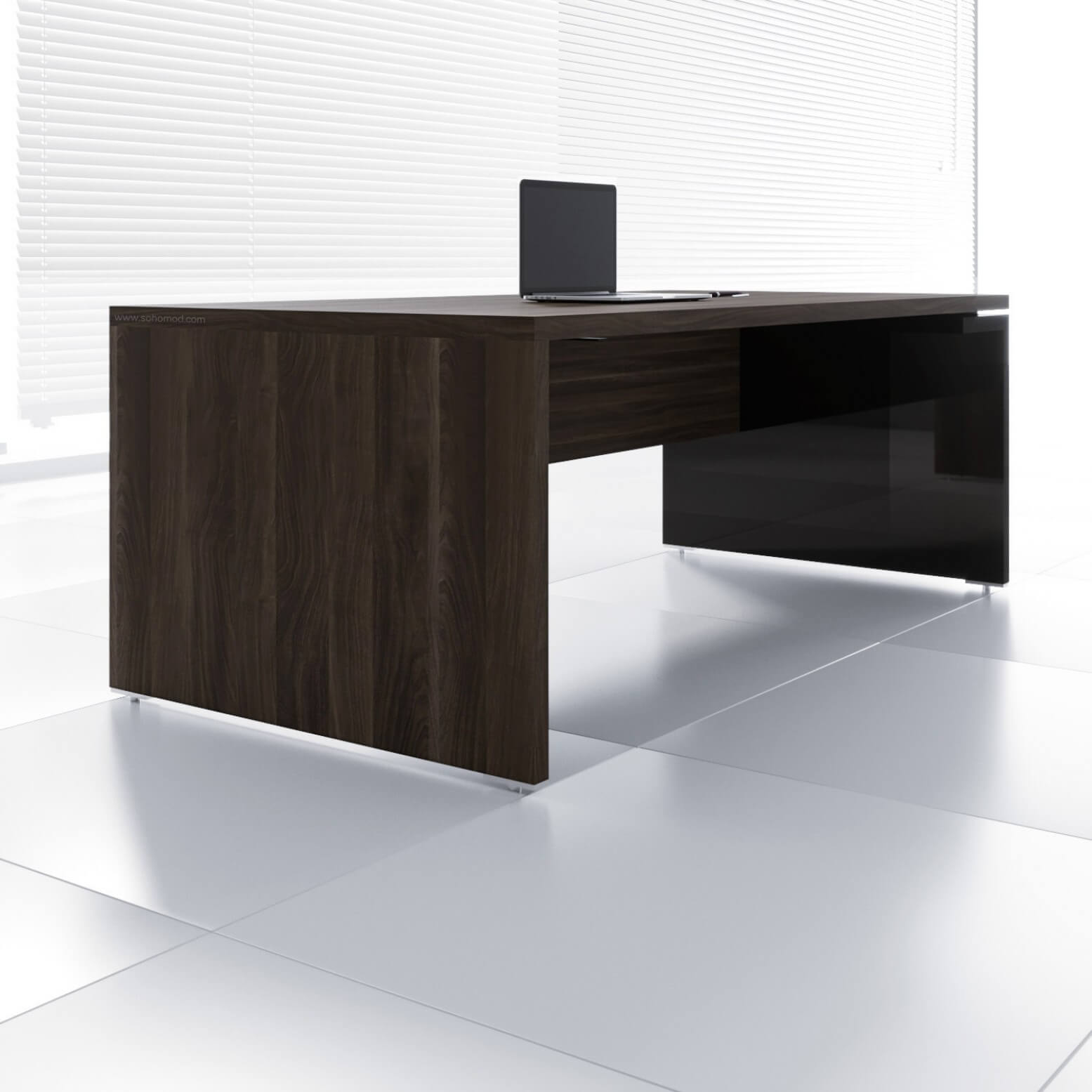 Dark Sycamore + Black High Gloss