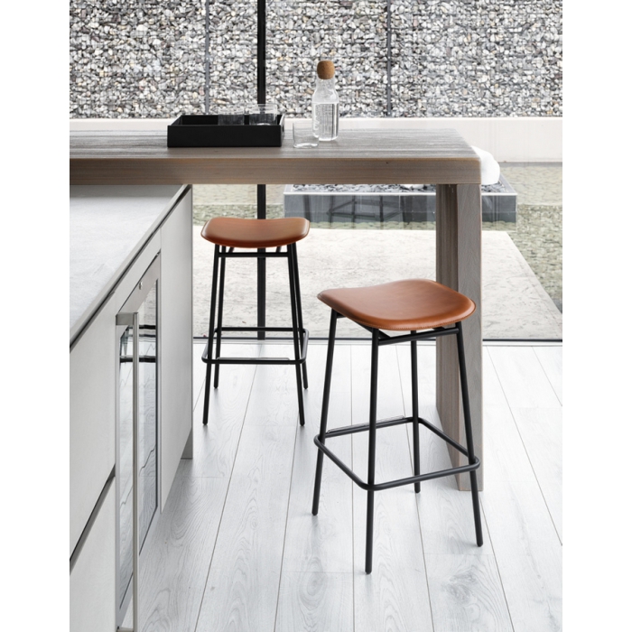 Fifties Fabric/Metal Customizable Counter Backless Stool