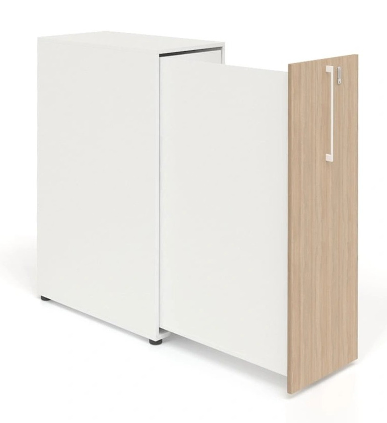 Boxi Office Lockable Storage Tower w/2 Shelves, 1 Metal Shelf & File Drawer