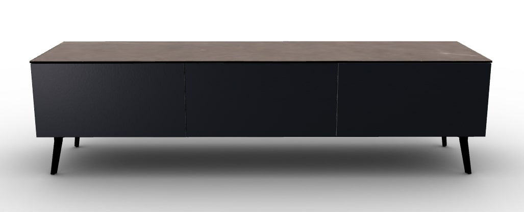 Universal Ceramic/Wood Customizable TV Stand w/2 Doors & Drop-Down Door & Metal Legs