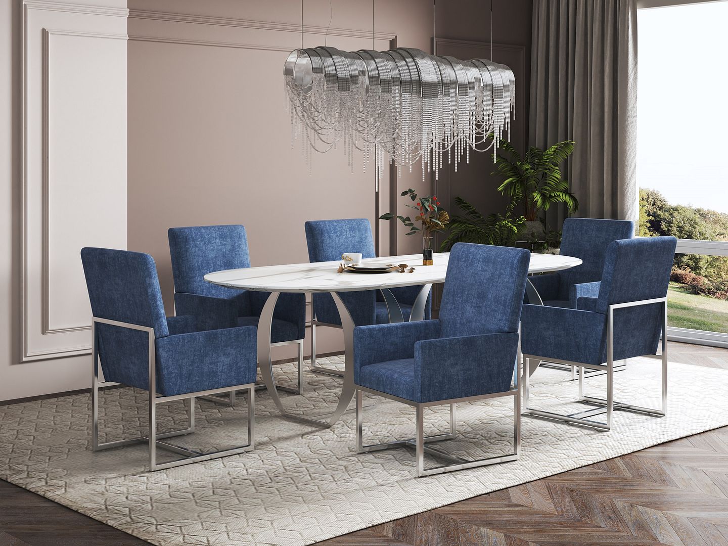 Element Velvet Dining Armchair