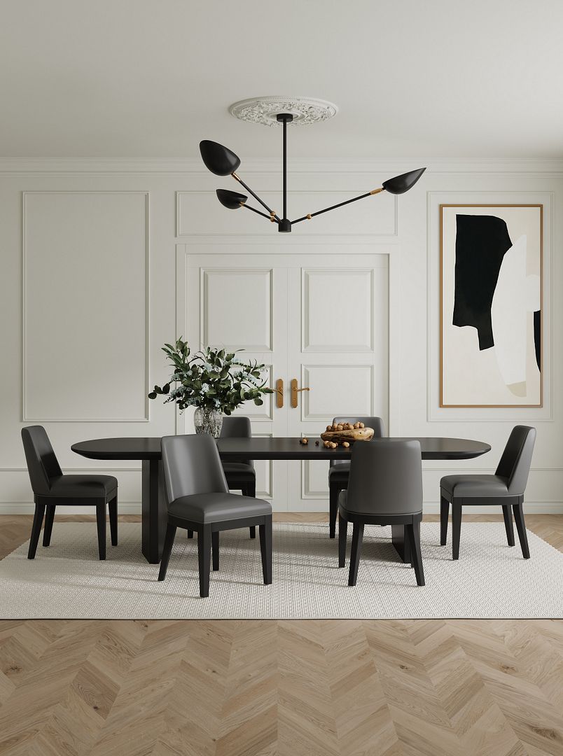 Manhattan Comfort Gansevoort Faux Leather Dining Chair Set 