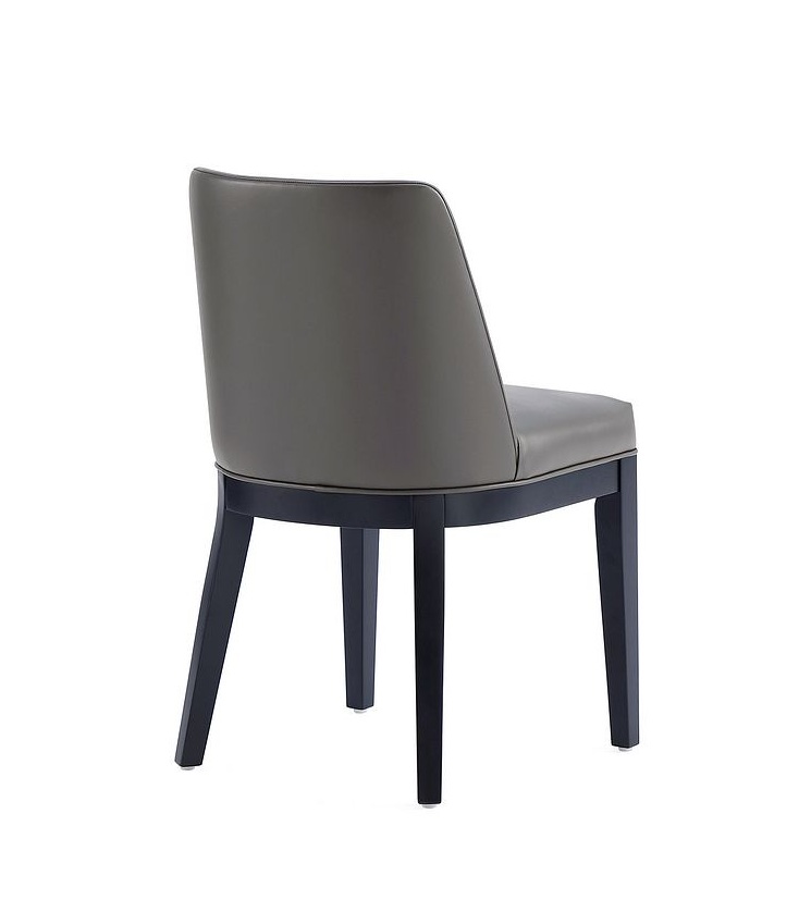 Manhattan Leather Dining Chair, Pebble Grey