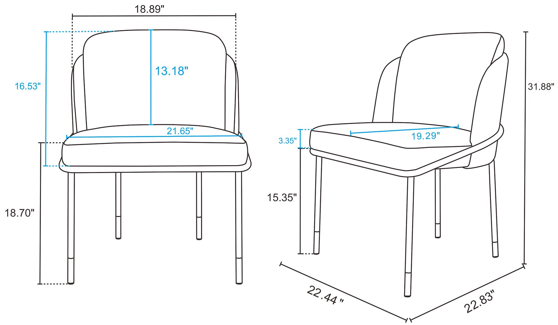 Flor Fabric Dining Chair 