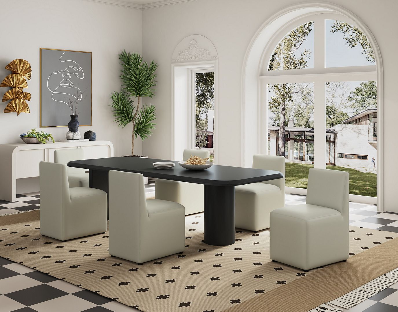 Anna Square Faux Leather Dining Chair 