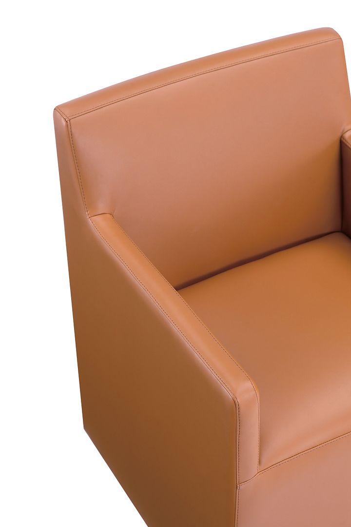 Anna Square Faux Leather Dining Armchair 